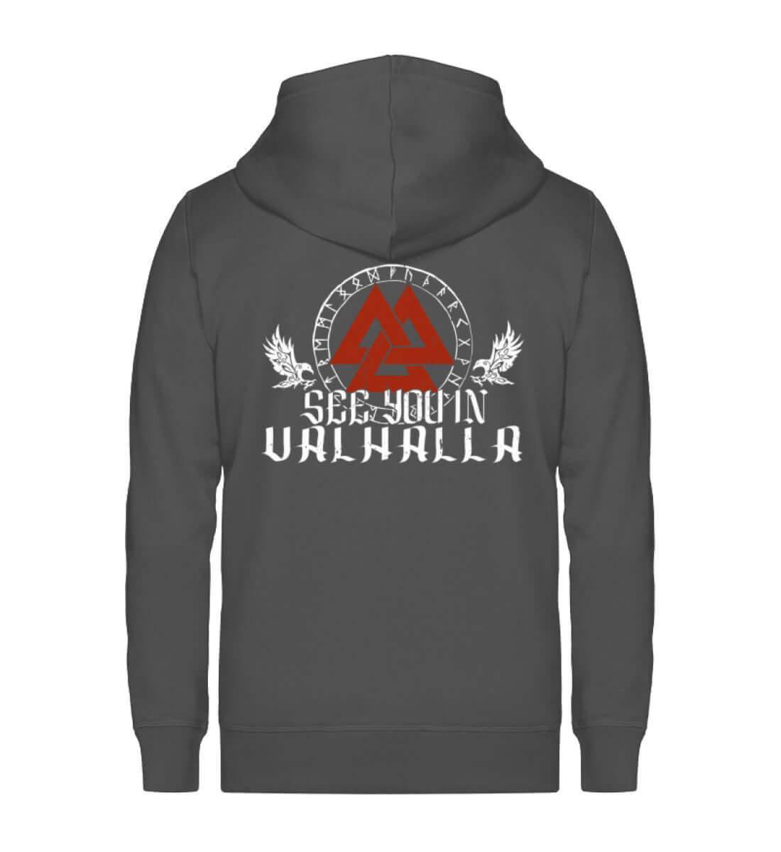 "See You In Valhalla" Wikinger-Organic Zipp-Hoodie – Ehre die Ahnen mit Stil - Nordic Viking Wear