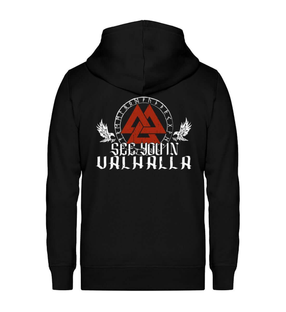 "See You In Valhalla" Wikinger-Organic Zipp-Hoodie – Ehre die Ahnen mit Stil - Nordic Viking Wear