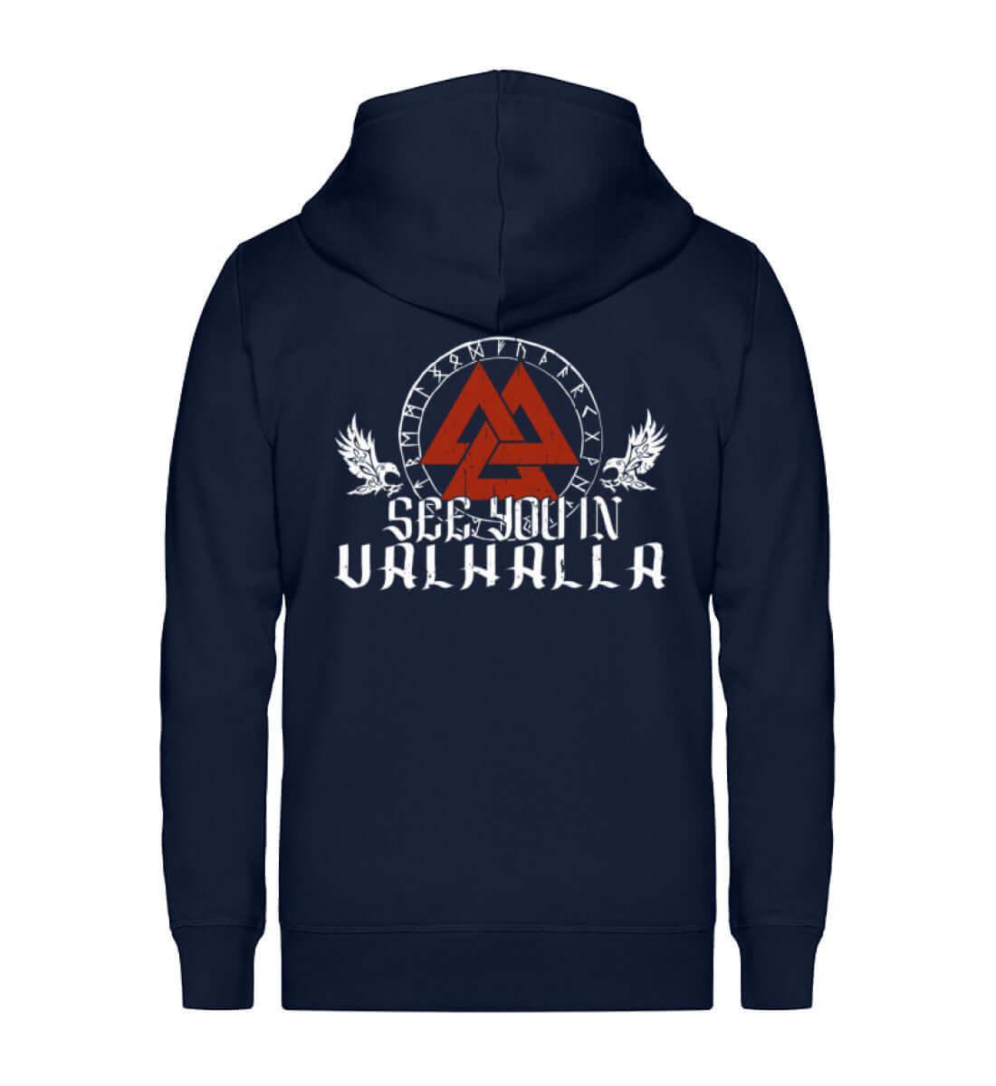 "See You In Valhalla" Wikinger-Organic Zipp-Hoodie – Ehre die Ahnen mit Stil - Nordic Viking Wear