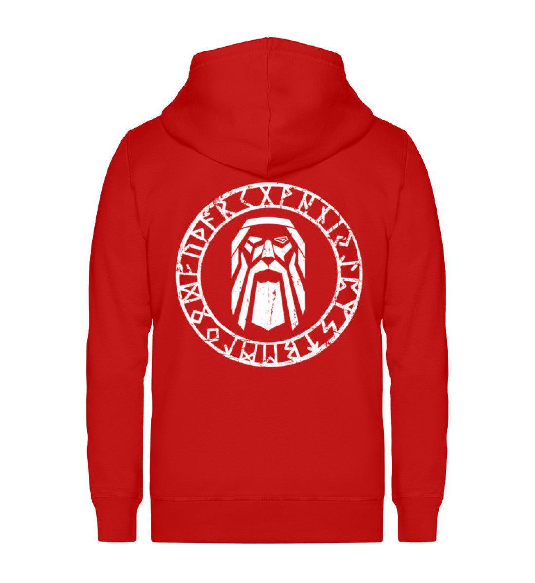 Odin im Runenkreis Wikinger-Zipp-Hoodie – Mystisches Symbol - Nordic Viking Wear