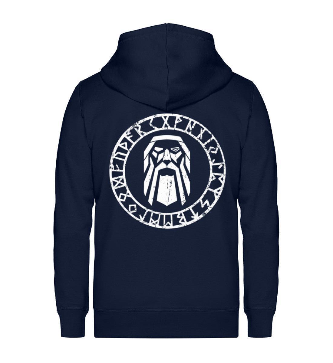 Odin im Runenkreis Wikinger-Zipp-Hoodie – Mystisches Symbol - Nordic Viking Wear