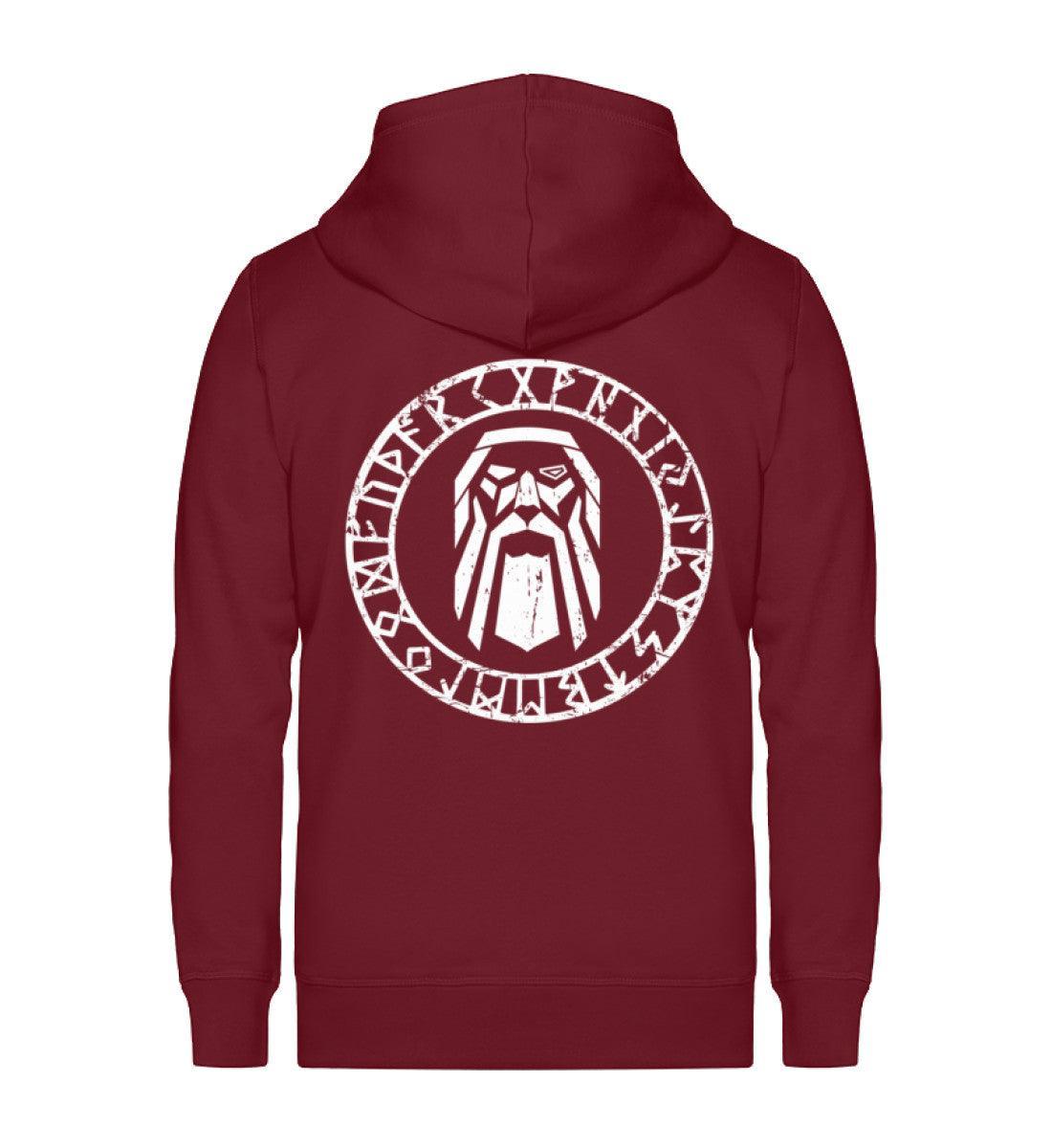 Odin im Runenkreis Wikinger-Zipp-Hoodie – Mystisches Symbol - Nordic Viking Wear