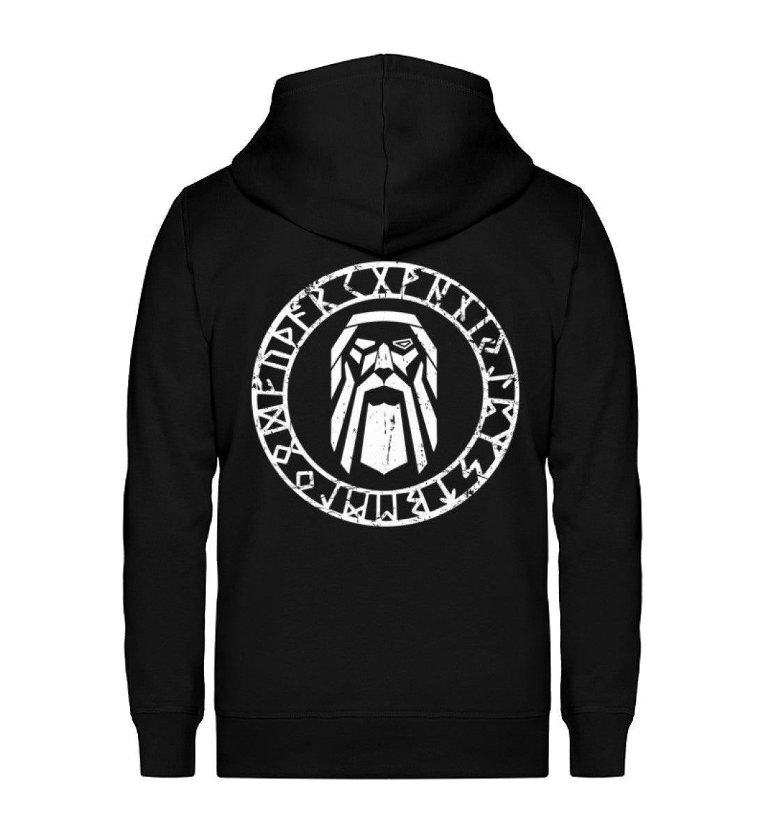 Odin im Runenkreis Wikinger-Zipp-Hoodie – Mystisches Symbol - Nordic Viking Wear