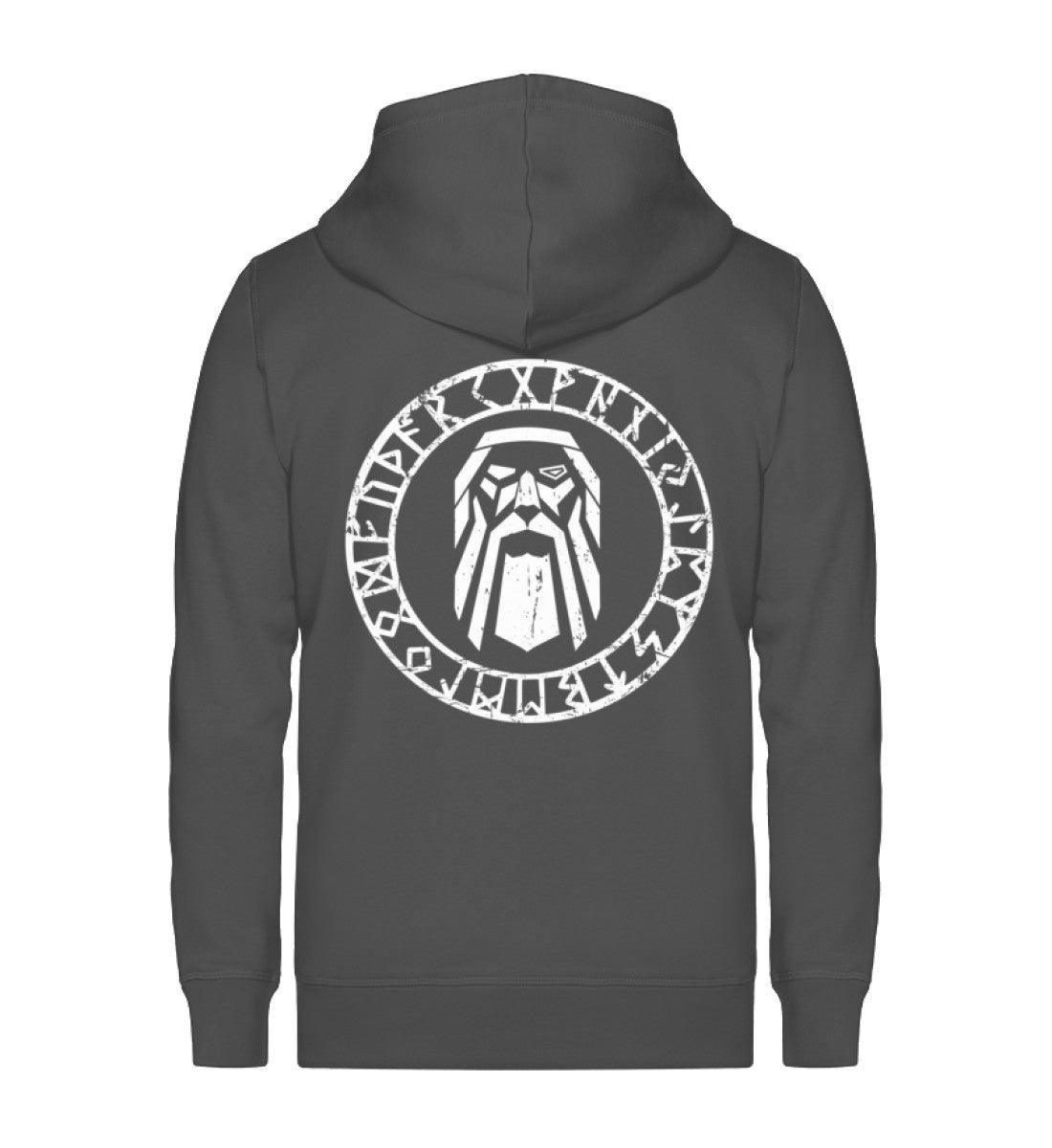 Odin im Runenkreis Wikinger-Zipp-Hoodie – Mystisches Symbol - Nordic Viking Wear