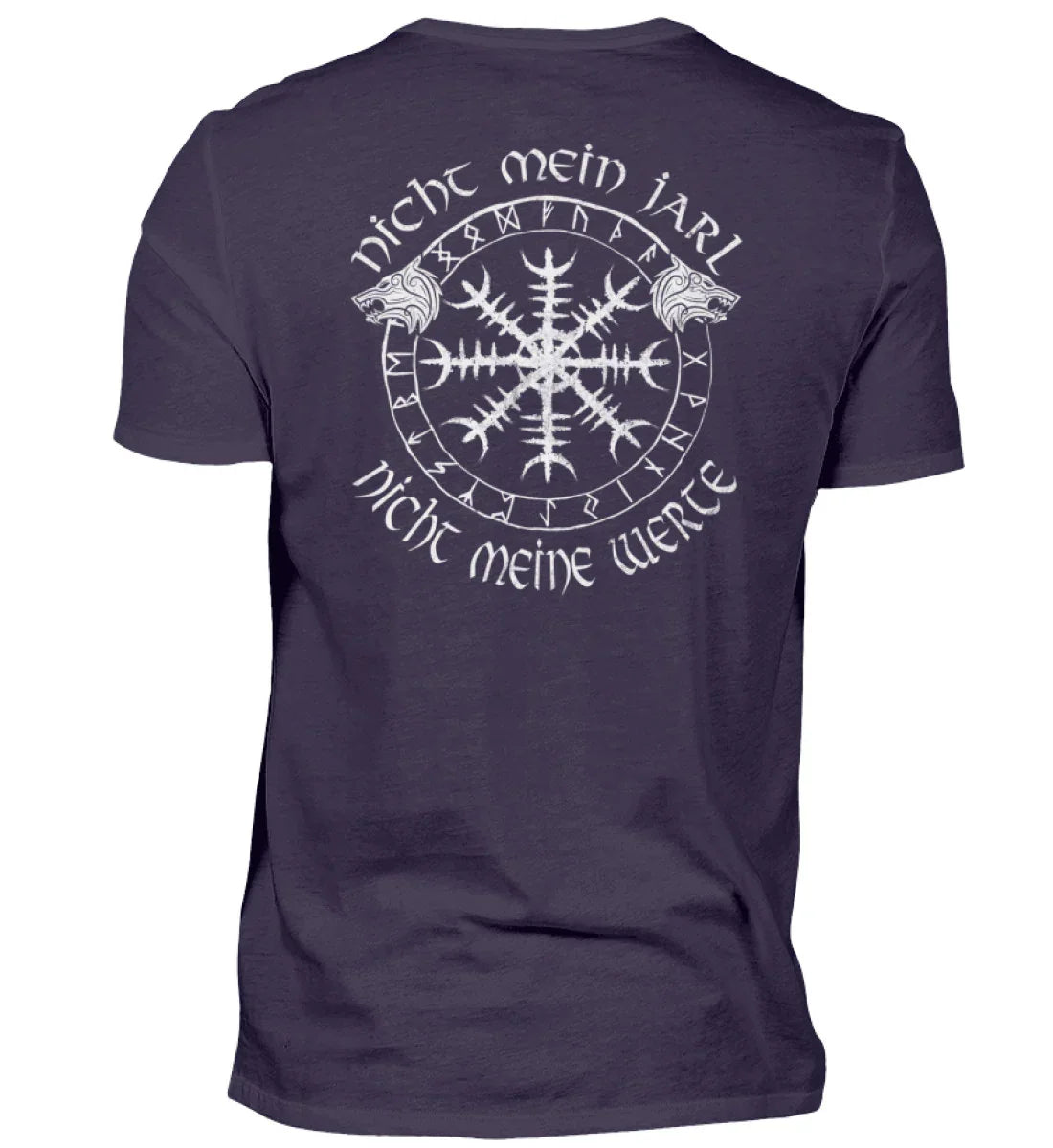 Premiumshirt Nicht mein Jarl Nicht Meine Werte Mit Front und Backprint - Nordic Viking Wear