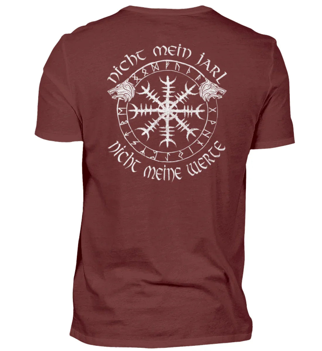 Premiumshirt Nicht mein Jarl Nicht Meine Werte Mit Front und Backprint - Nordic Viking Wear