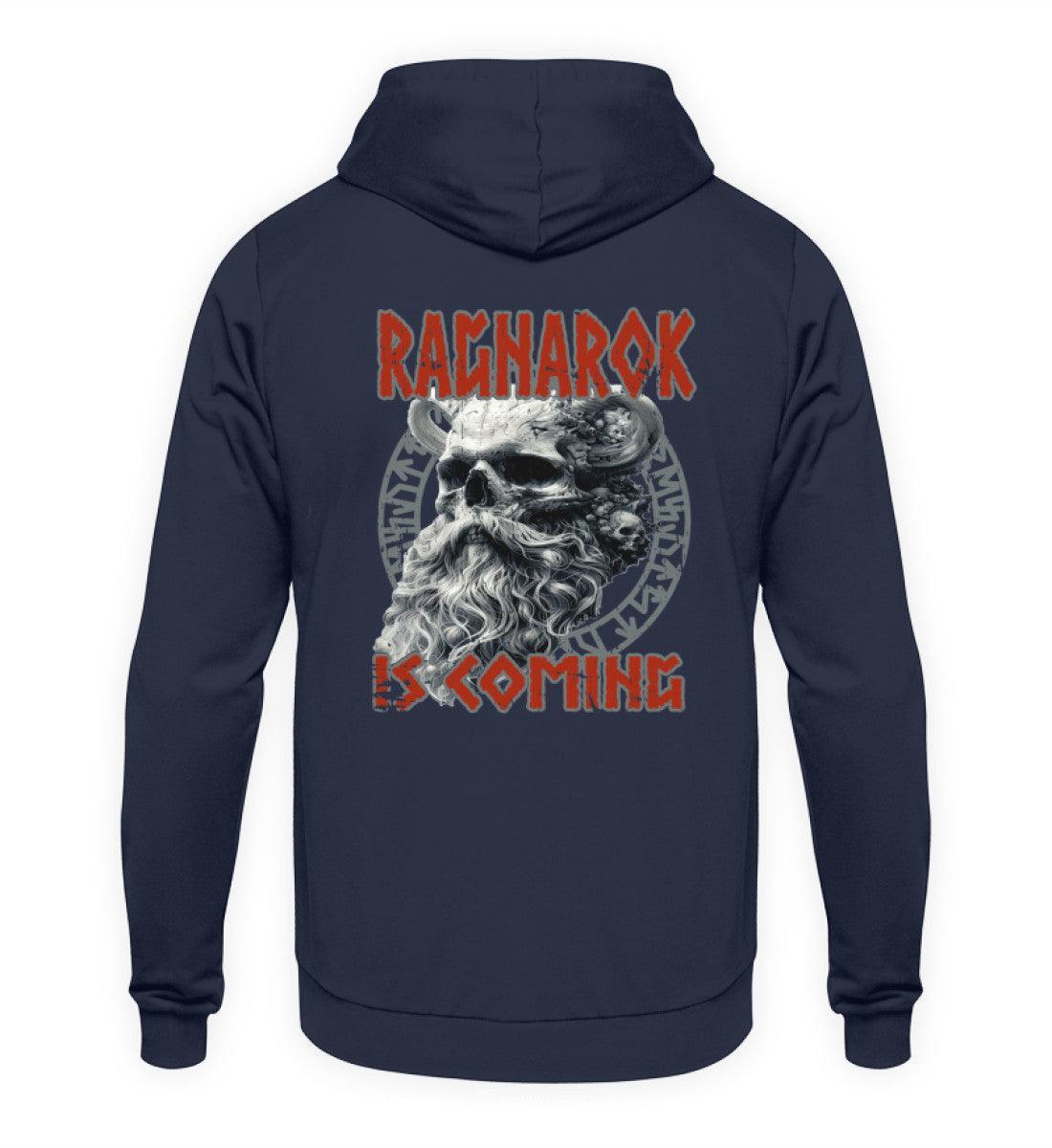 Wikinger-Hoodie "Ragnarok is Coming" – Nordische Mythologie, Krieger-Skull-Design - Nordic Viking Wear