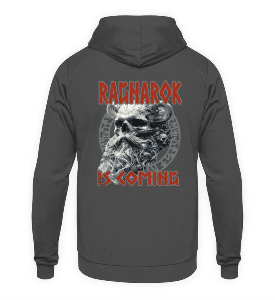 Wikinger-Hoodie "Ragnarok is Coming" – Nordische Mythologie, Krieger-Skull-Design - Nordic Viking Wear
