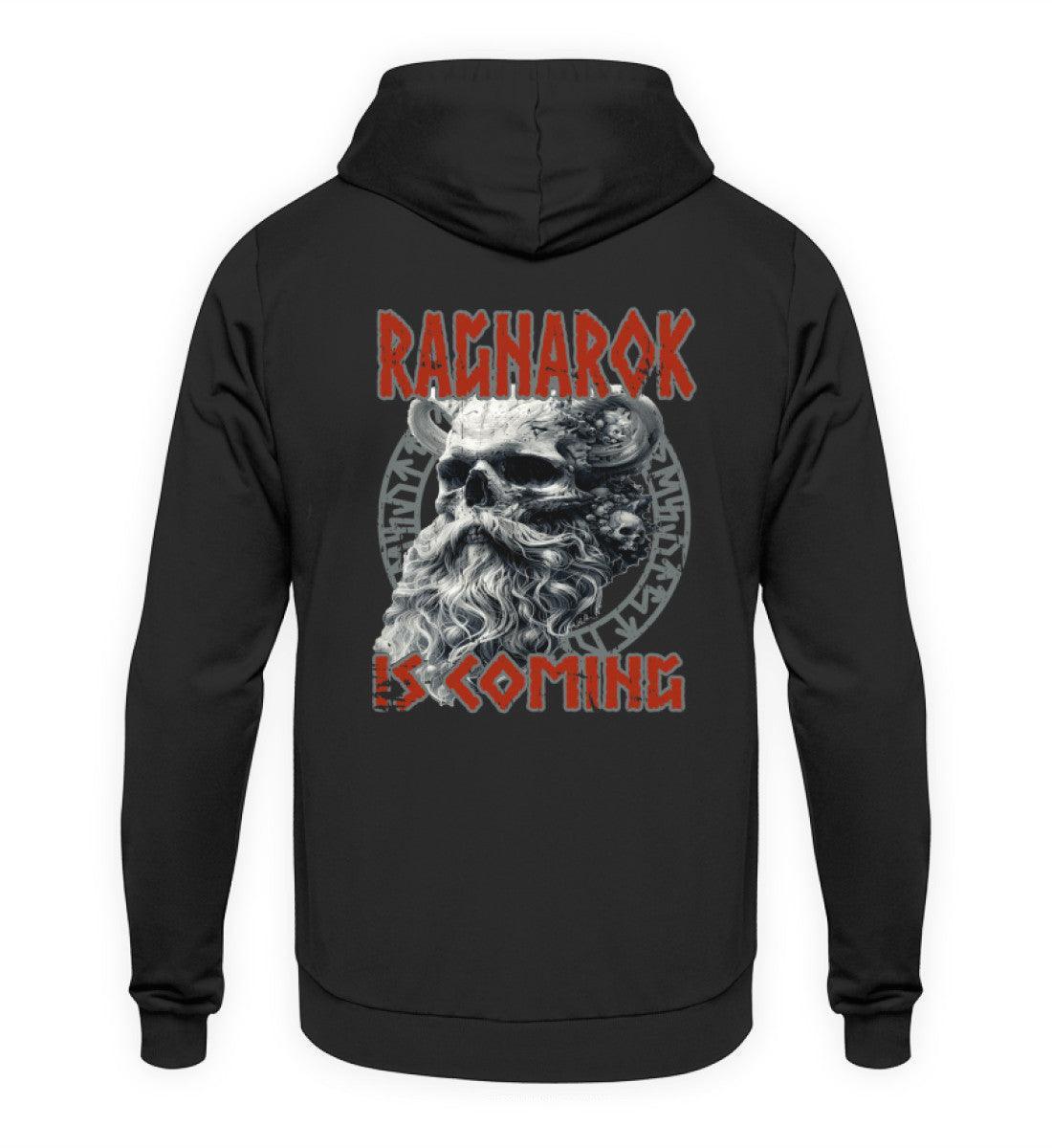 Wikinger-Hoodie "Ragnarok is Coming" – Nordische Mythologie, Krieger-Skull-Design - Nordic Viking Wear