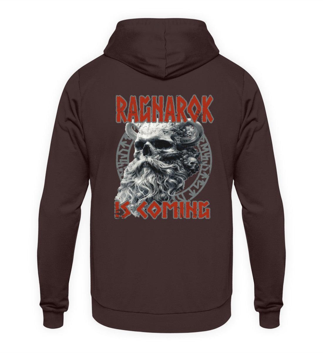 Wikinger-Hoodie "Ragnarok is Coming" – Nordische Mythologie, Krieger-Skull-Design - Nordic Viking Wear