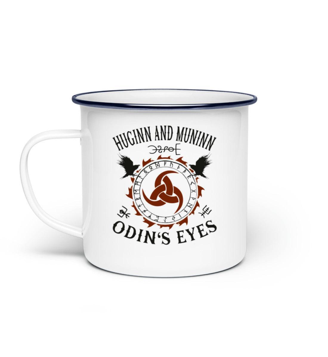 Odins Weisheit im Blick: Huginn und Muninn Tasse für Nordische Mythologie-Liebhaber Emaille Tasse - Nordic Viking Wear