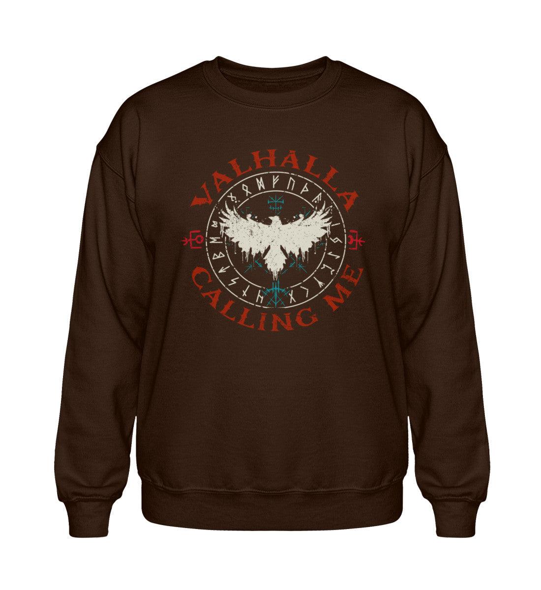 Valhalla Calling Me – Wikinger Heavy Sweatshirt mit Runen & Rabensymbol - Nordic Viking Wear