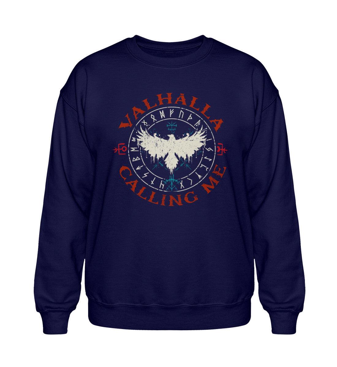 Valhalla Calling Me – Wikinger Heavy Sweatshirt mit Runen & Rabensymbol - Nordic Viking Wear
