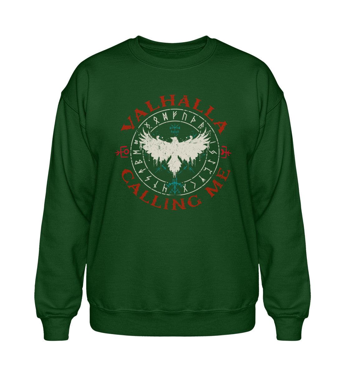 Valhalla Calling Me – Wikinger Heavy Sweatshirt mit Runen & Rabensymbol - Nordic Viking Wear