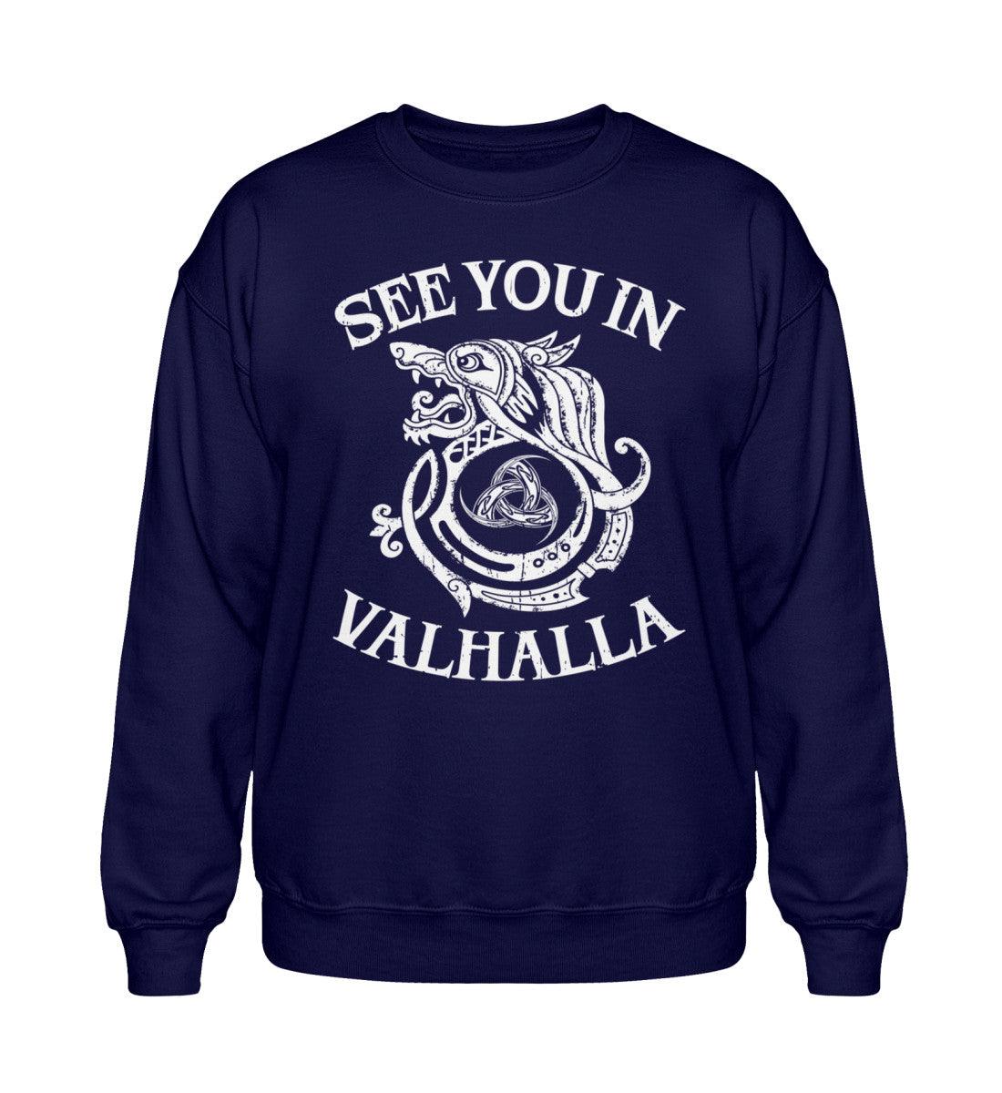 See You in Valhalla – Wikinger Heavy Sweatshirt mit Wolf & Knotenmuster - Nordic Viking Wear