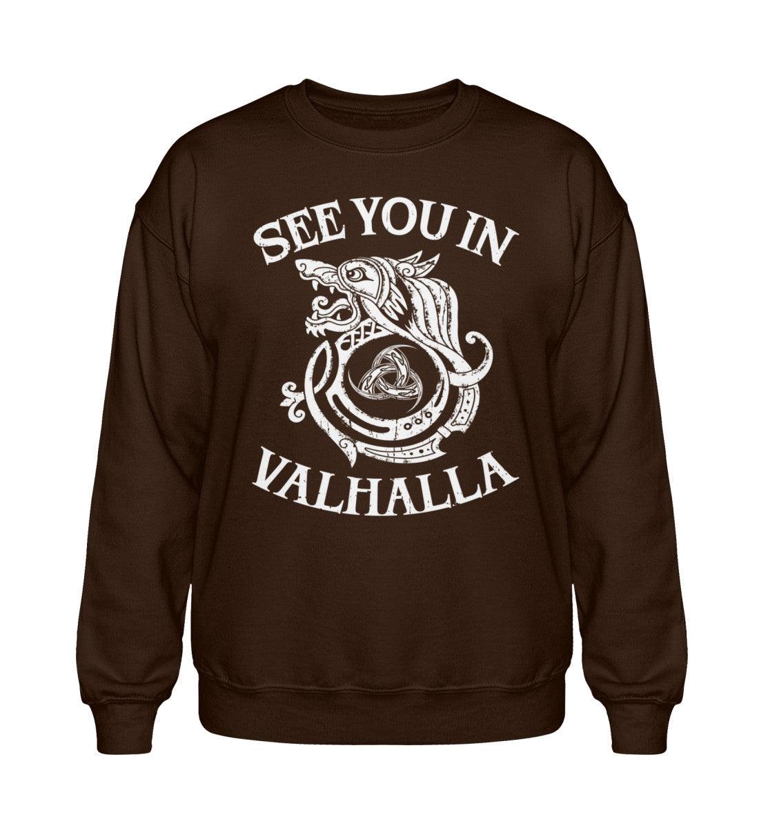 See You in Valhalla – Wikinger Heavy Sweatshirt mit Wolf & Knotenmuster - Nordic Viking Wear