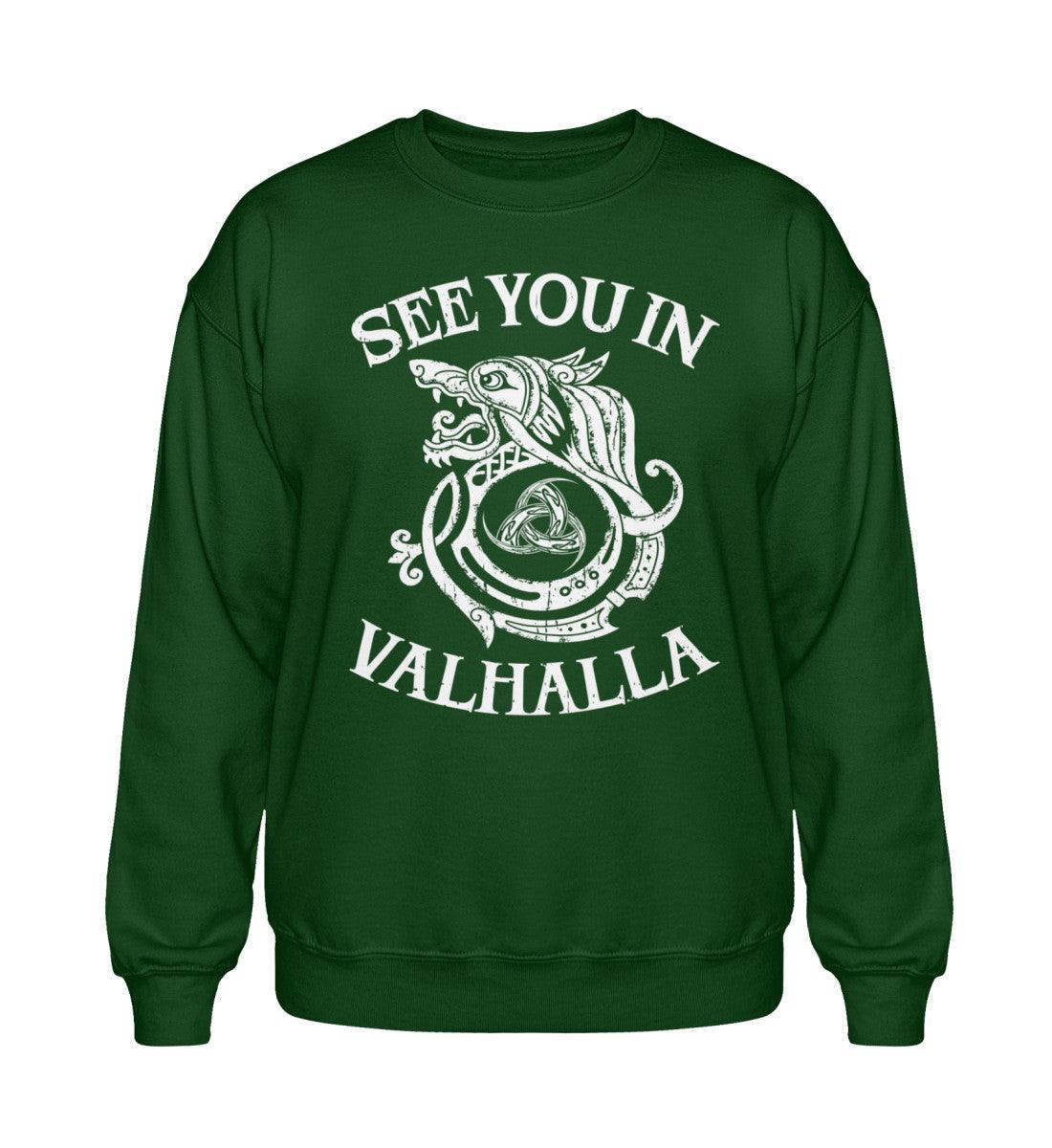 See You in Valhalla – Wikinger Heavy Sweatshirt mit Wolf & Knotenmuster - Nordic Viking Wear