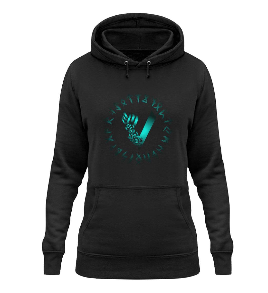 Schildmaiden Hoodie mit Runen und Keltischem Design – Nordische Mystik für wahre Krieger - Nordic Viking Wear