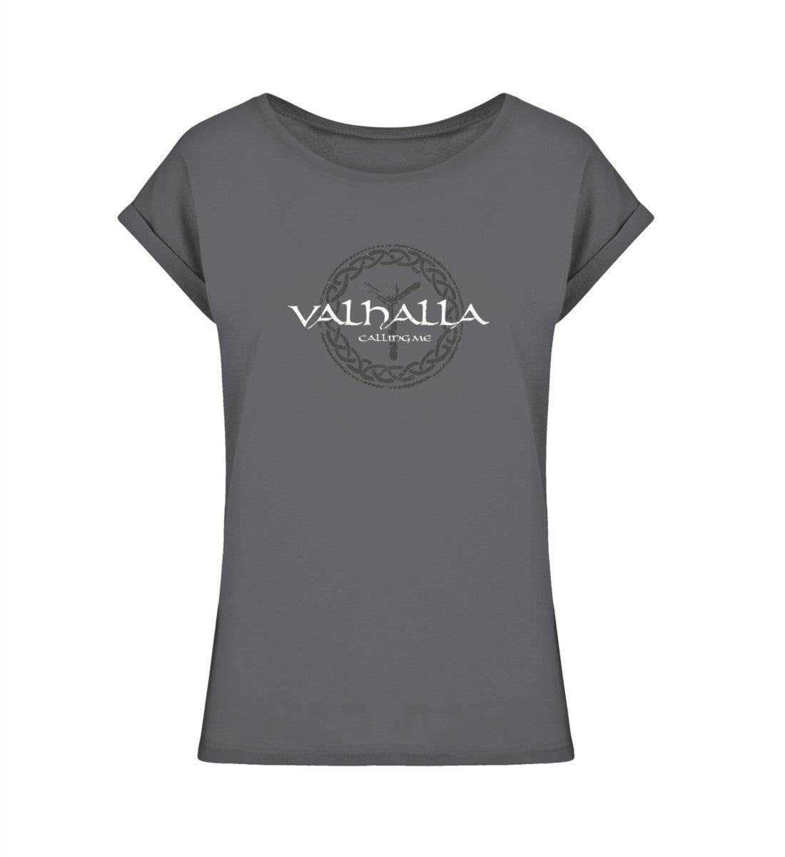 Schildmaiden Extended Shirt – "Valhalla Calling Me" mit nordischem Knotenmuster - Nordic Viking Wear