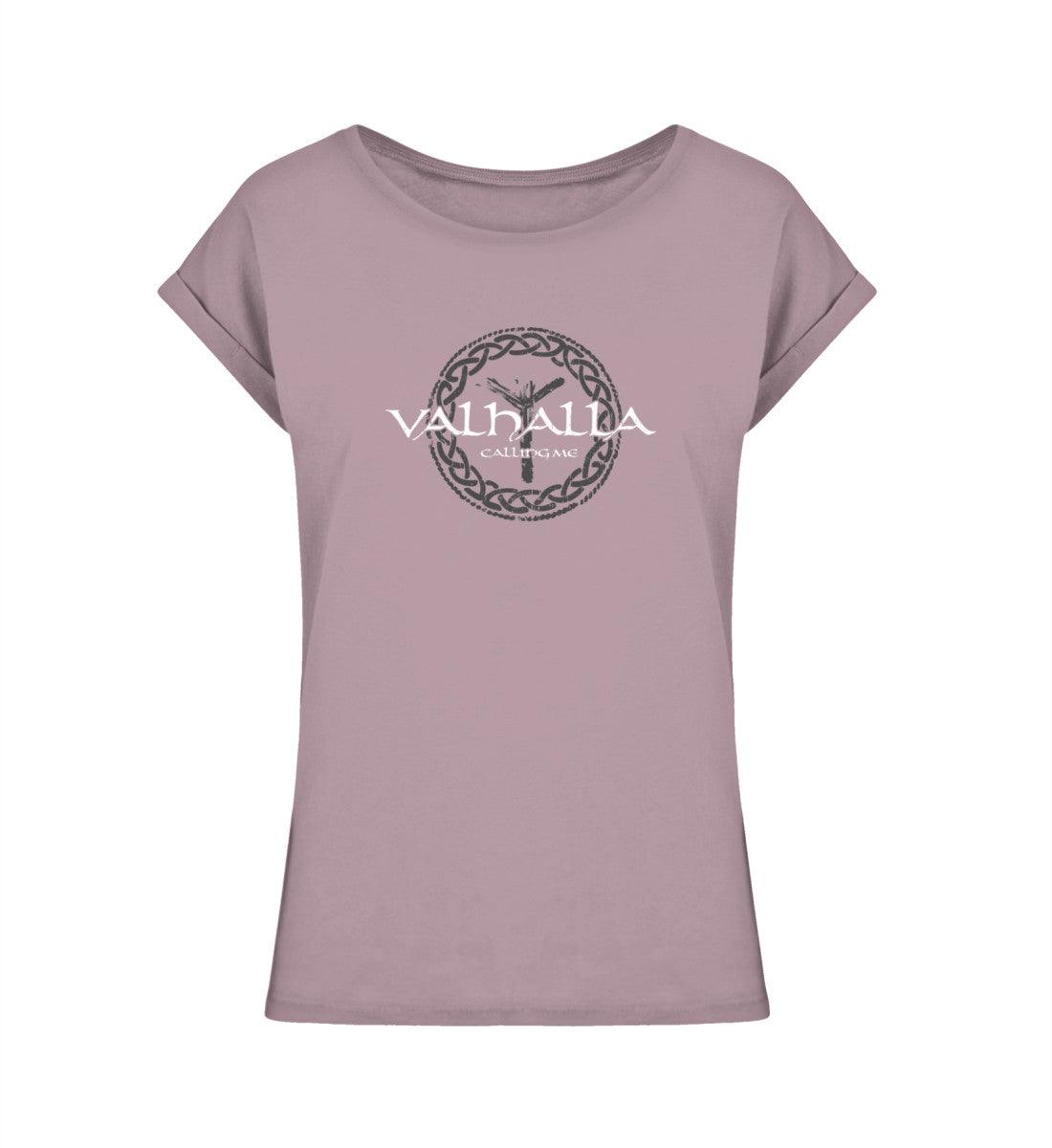 Schildmaiden Extended Shirt – "Valhalla Calling Me" mit nordischem Knotenmuster - Nordic Viking Wear