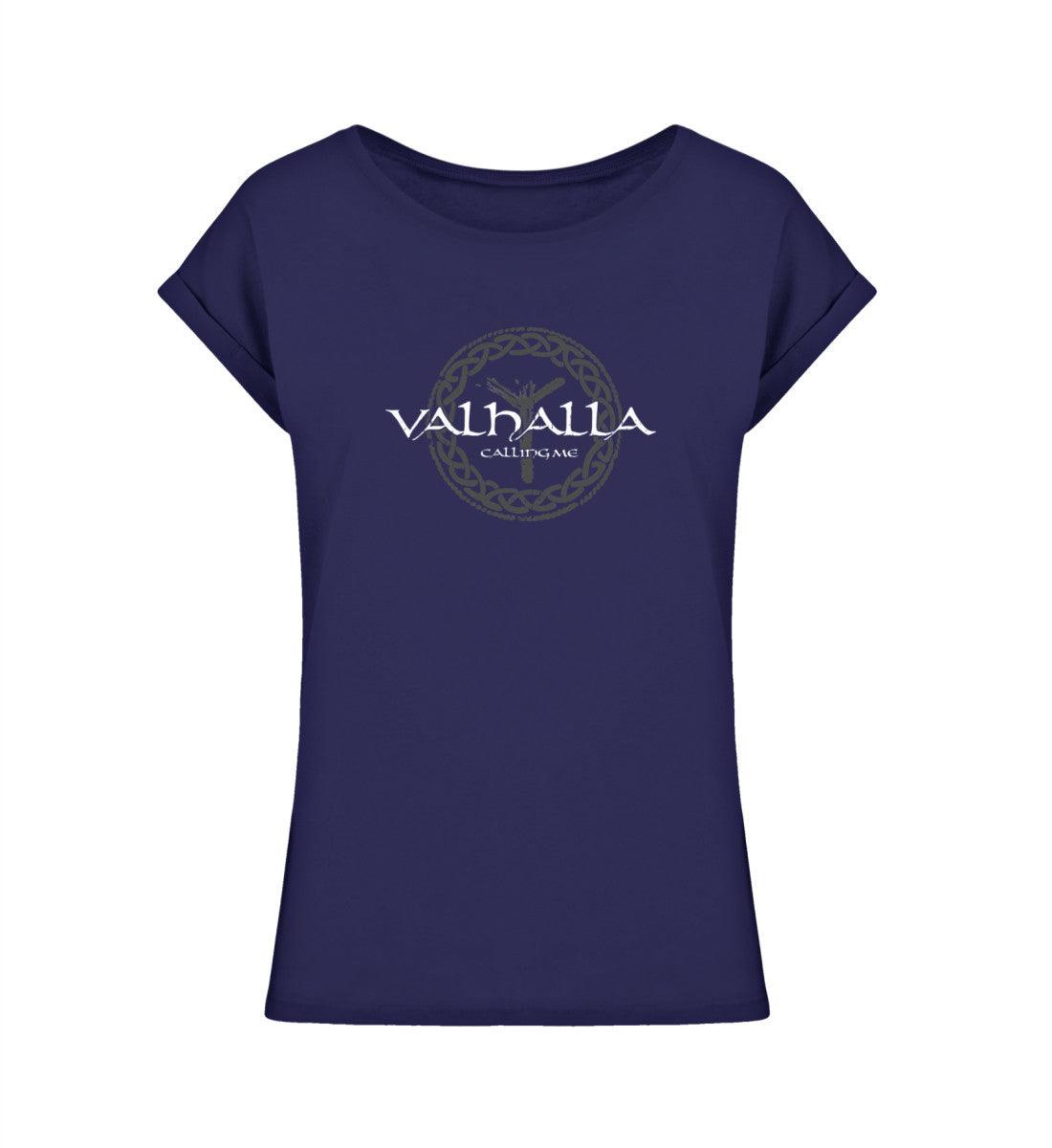 Schildmaiden Extended Shirt – "Valhalla Calling Me" mit nordischem Knotenmuster - Nordic Viking Wear