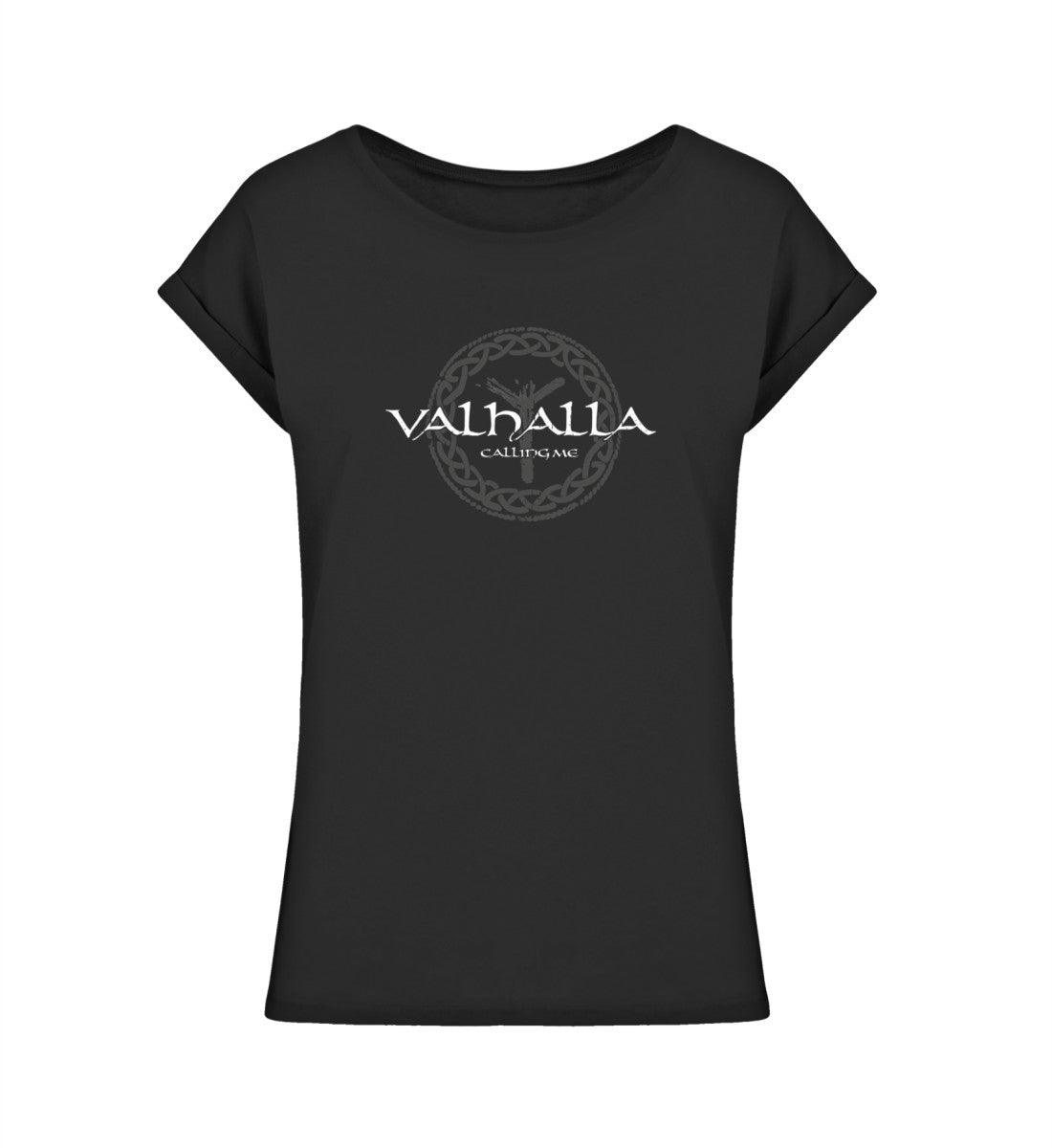 Schildmaiden Extended Shirt – "Valhalla Calling Me" mit nordischem Knotenmuster - Nordic Viking Wear