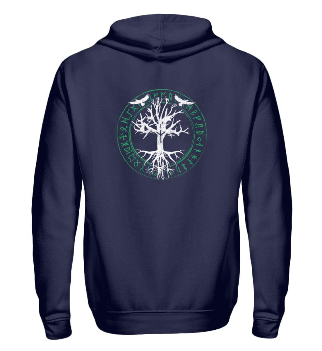 🌳 Zipp-Hoodie „Yggdrasil – Weltenbaum der Wikinger“ 🛡 - Nordic Viking Wear