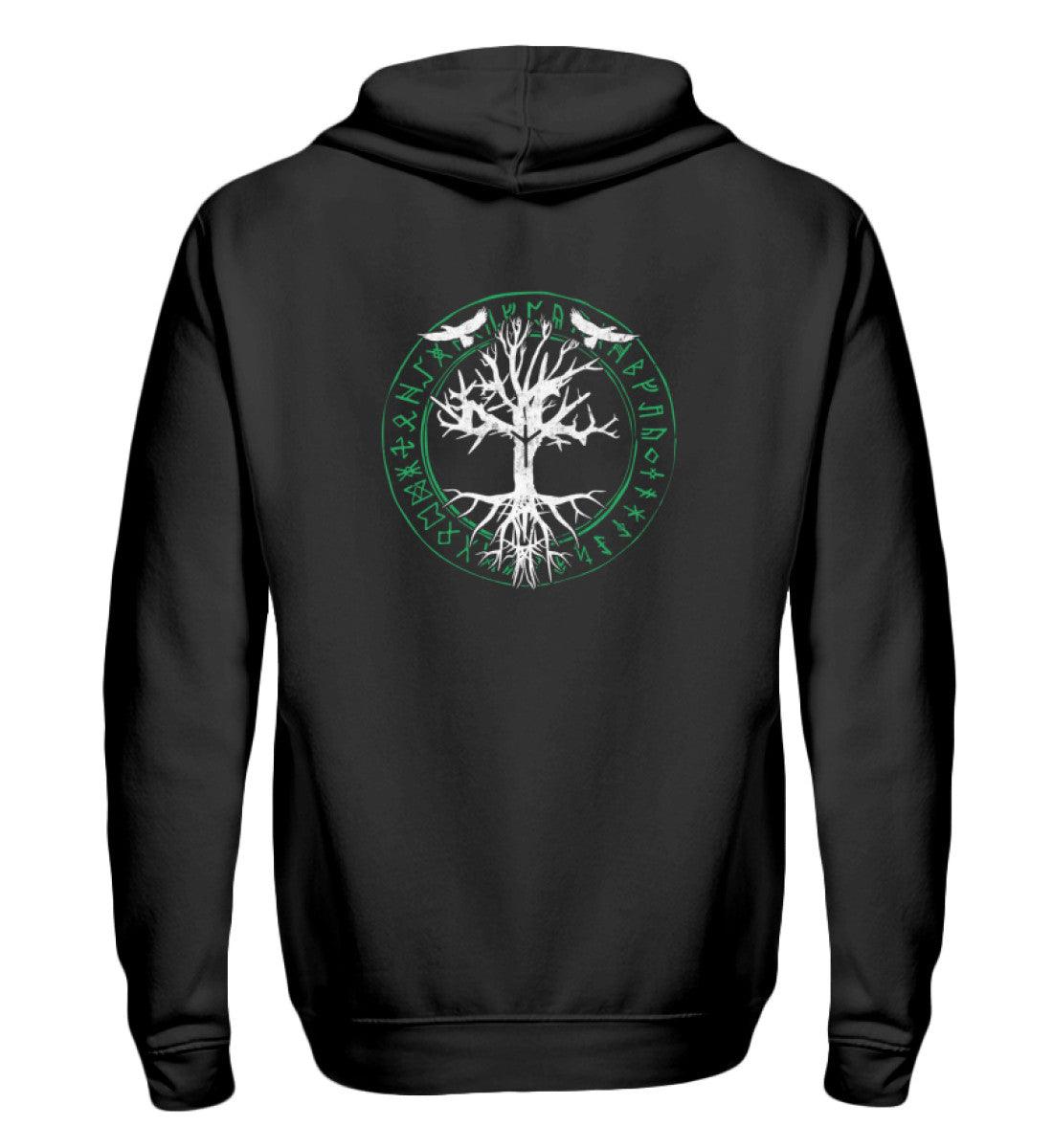 🌳 Zipp-Hoodie „Yggdrasil – Weltenbaum der Wikinger“ 🛡 - Nordic Viking Wear