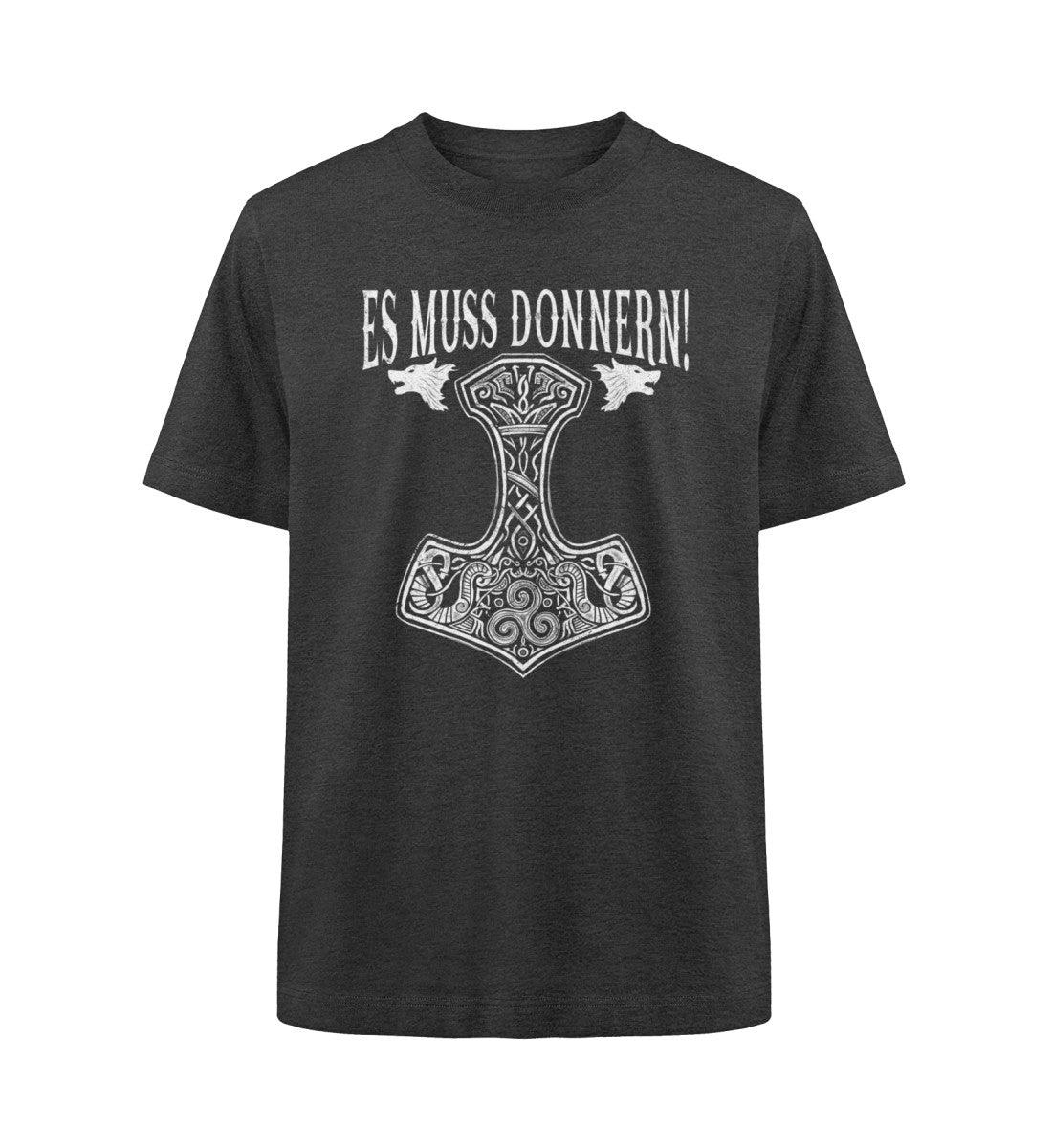 Es Muss Donnern Thors Hammer Heavy Oversized Shirt - Nordic Viking Wear