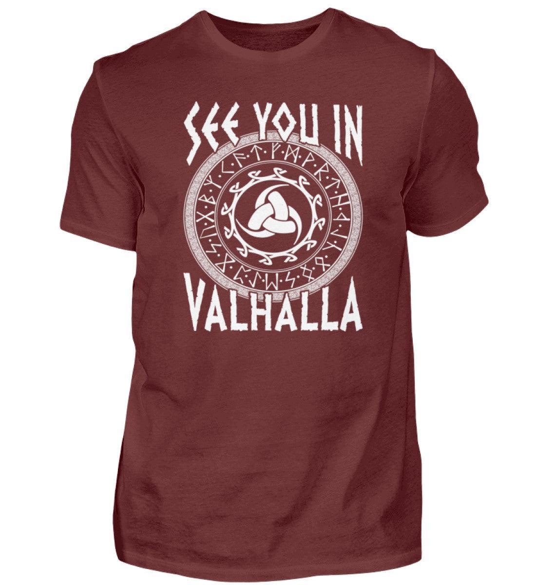 See You In Valhalla Odins Gjallarhorn Mit Runenkreis - Herren Premiumshirt - Nordic Viking Wear