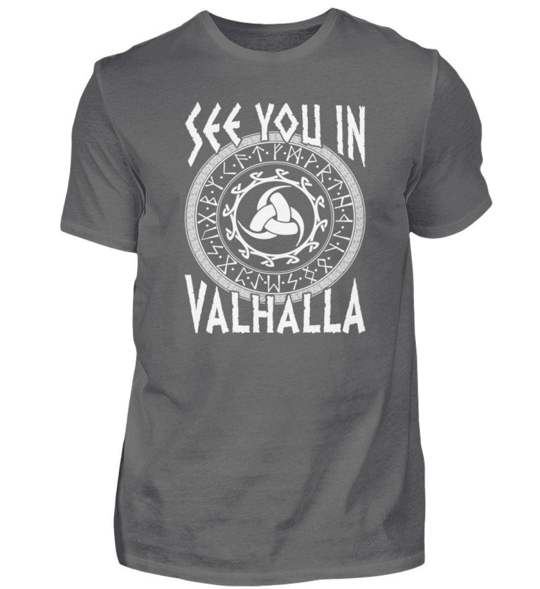 See You In Valhalla Odins Gjallarhorn Mit Runenkreis - Herren Premiumshirt - Nordic Viking Wear
