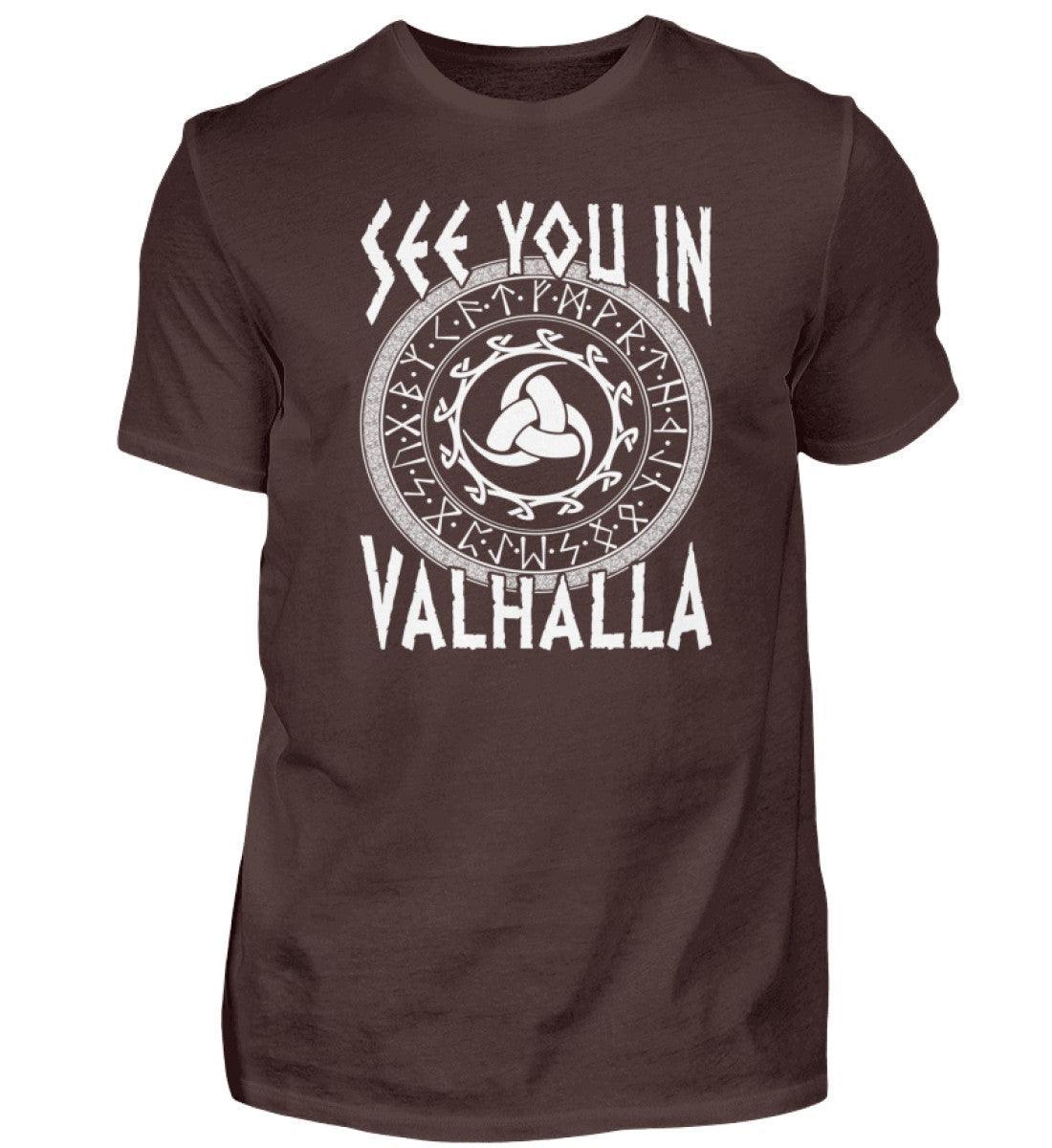 See You In Valhalla Odins Gjallarhorn Mit Runenkreis - Herren Premiumshirt - Nordic Viking Wear