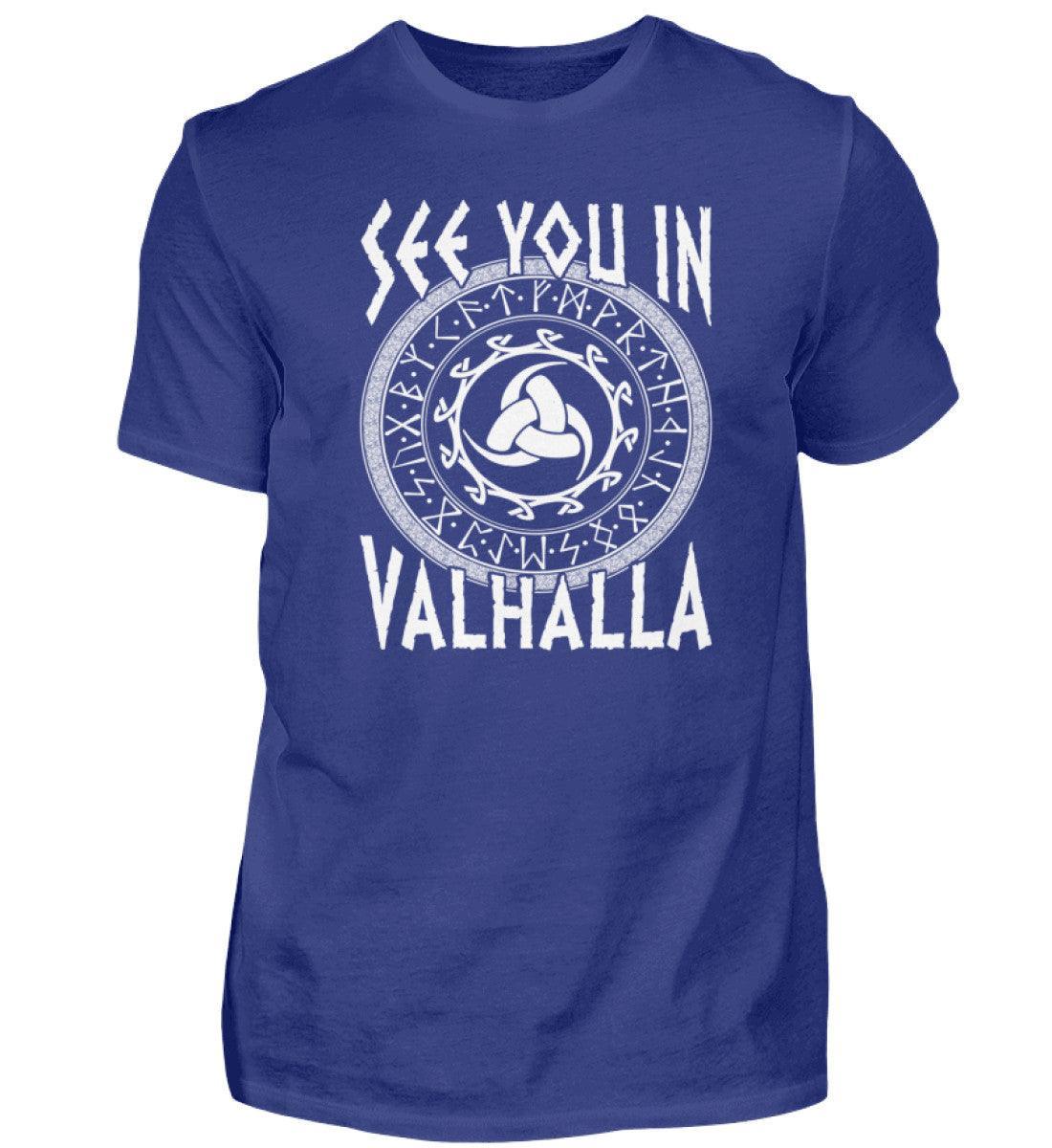 See You In Valhalla Odins Gjallarhorn Mit Runenkreis - Herren Premiumshirt - Nordic Viking Wear