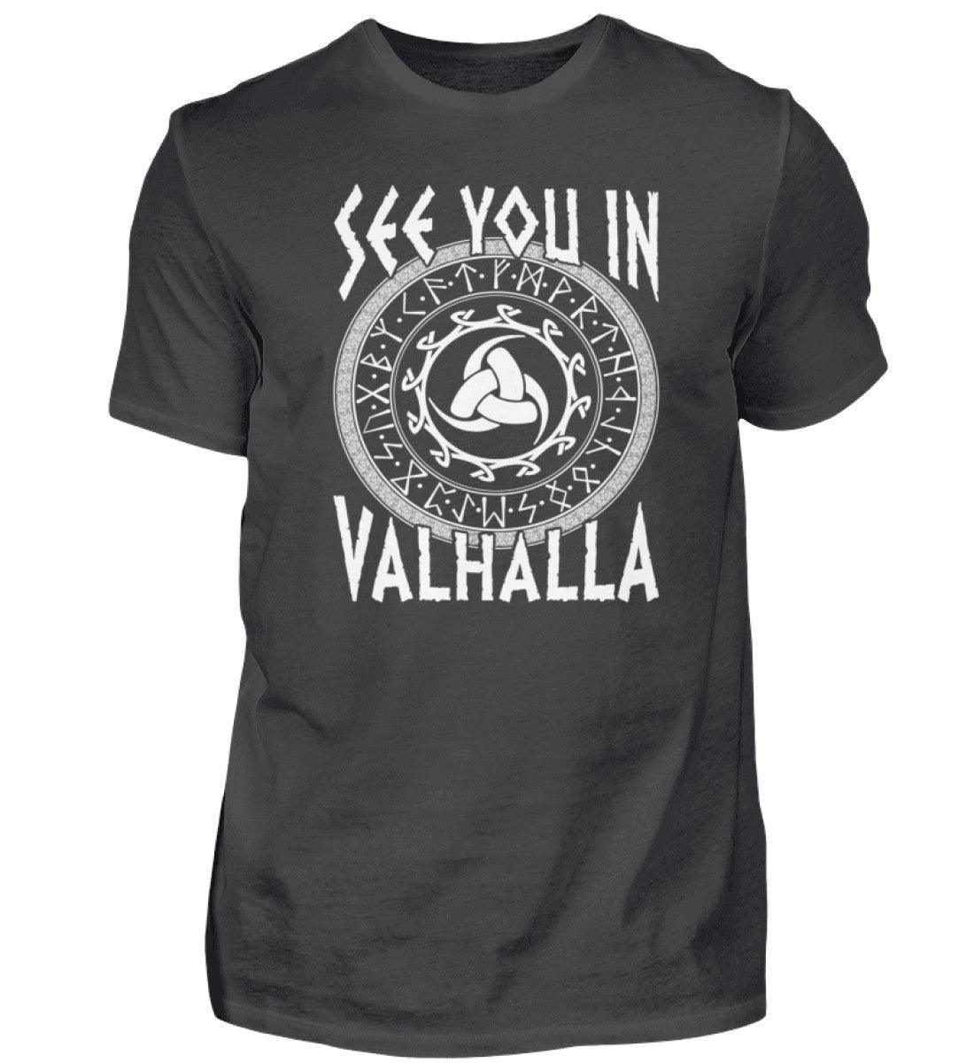 See You In Valhalla Odins Gjallarhorn Mit Runenkreis - Herren Premiumshirt - Nordic Viking Wear