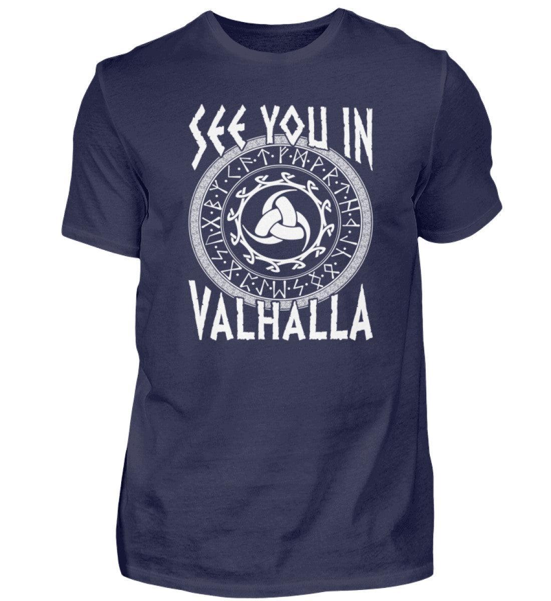 See You In Valhalla Odins Gjallarhorn Mit Runenkreis - Herren Premiumshirt - Nordic Viking Wear