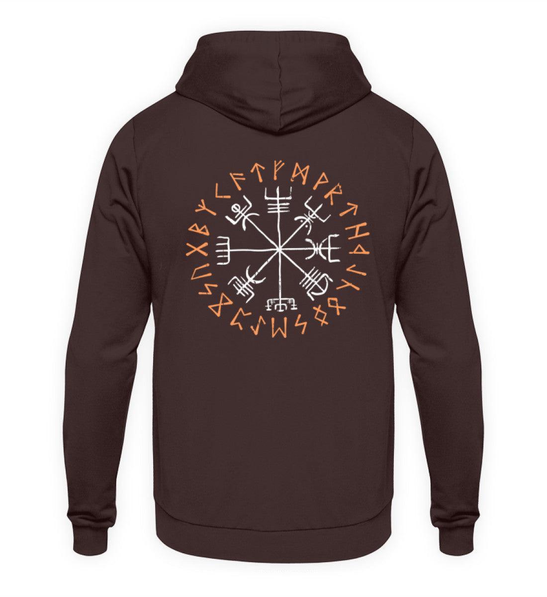Wikinger Vegvisir Hoodie - Kompass Runen Symbol Tee - Nordischer Navigationspfad Hoodie - Nordic Viking Wear