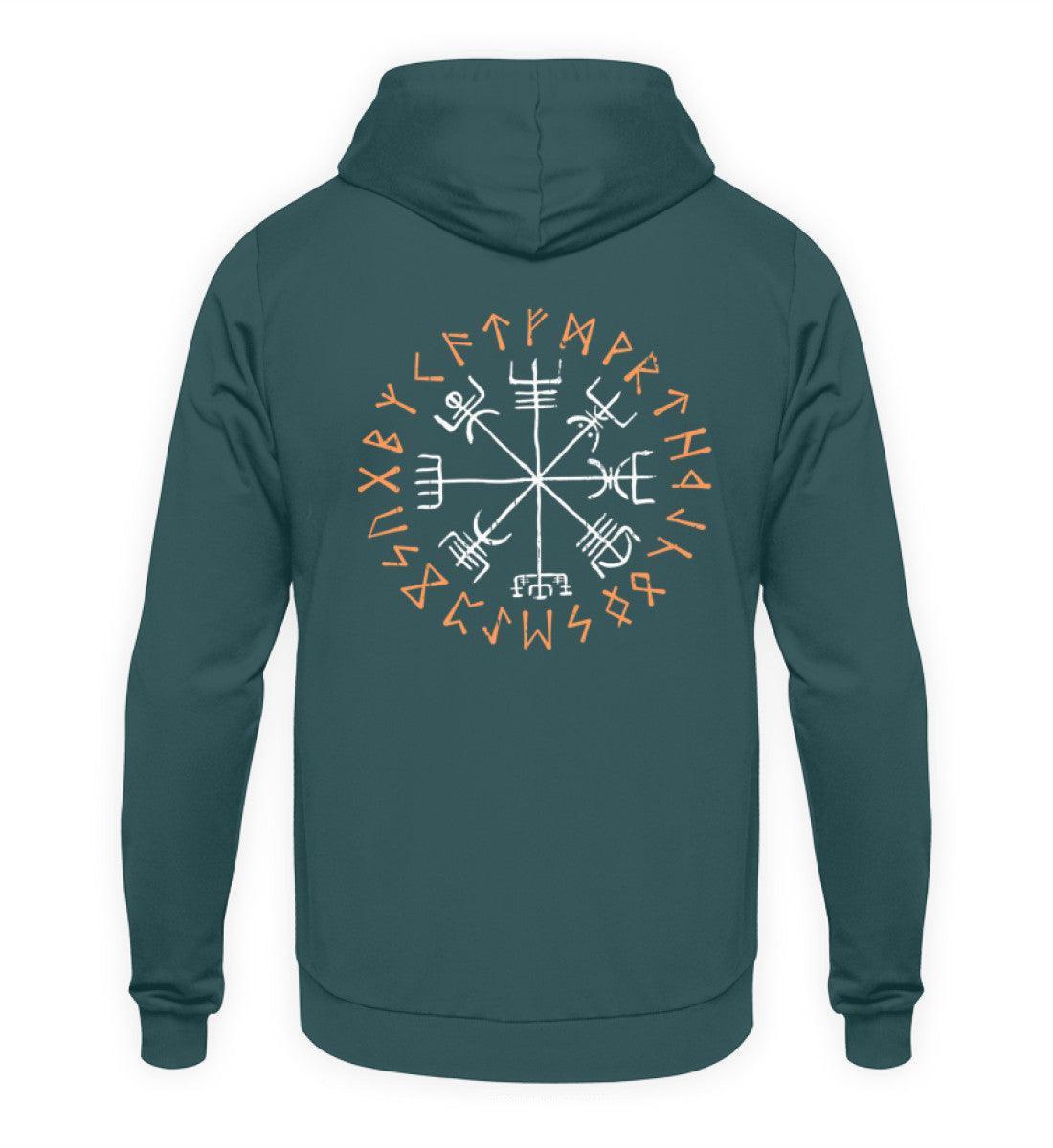Wikinger Vegvisir Hoodie - Kompass Runen Symbol Tee - Nordischer Navigationspfad Hoodie - Nordic Viking Wear