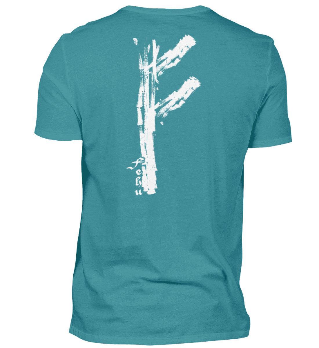 Wikinger Fehu Rune Backprint T-Shirt – Symbol für Wohlstand und Energie - Nordic Viking Wear