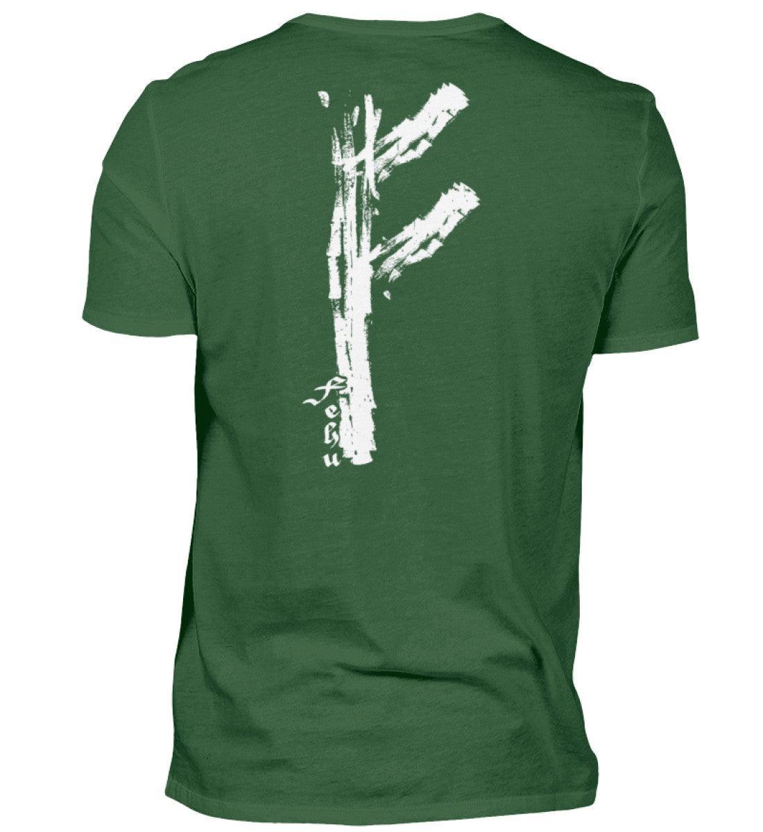 Wikinger Fehu Rune Backprint T-Shirt – Symbol für Wohlstand und Energie - Nordic Viking Wear