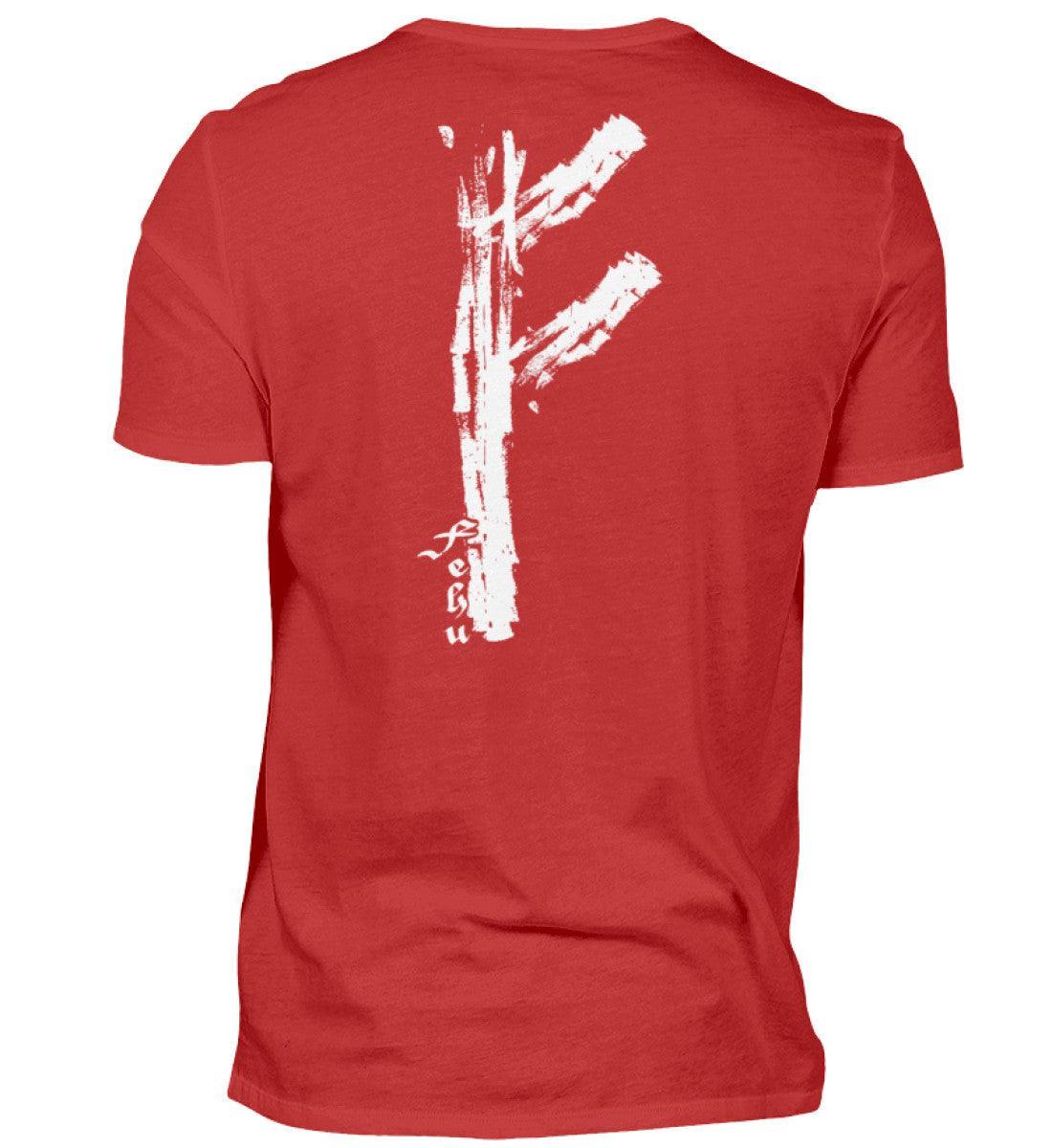 Wikinger Fehu Rune Backprint T-Shirt – Symbol für Wohlstand und Energie - Nordic Viking Wear