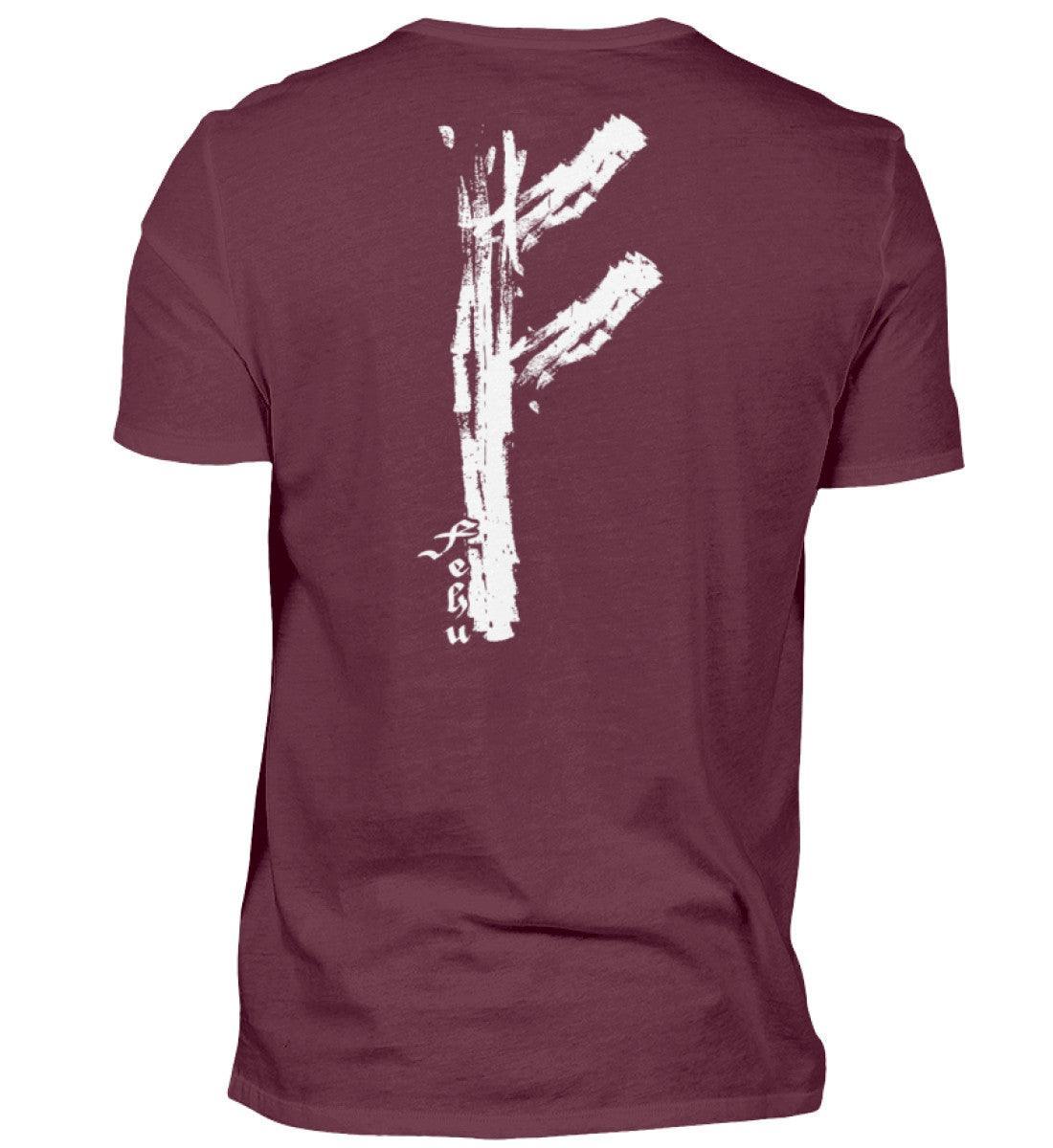 Wikinger Fehu Rune Backprint T-Shirt – Symbol für Wohlstand und Energie - Nordic Viking Wear