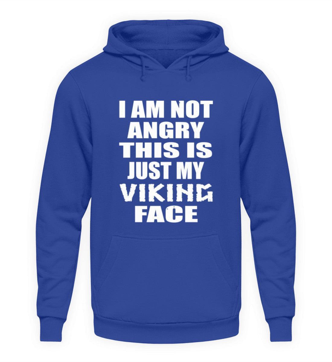 Wikinger Hoodie- 'Nicht wütend, nur mein Wikinger-Gesicht' - Lustiger Statement-Hoodie - Nordic Viking Wear