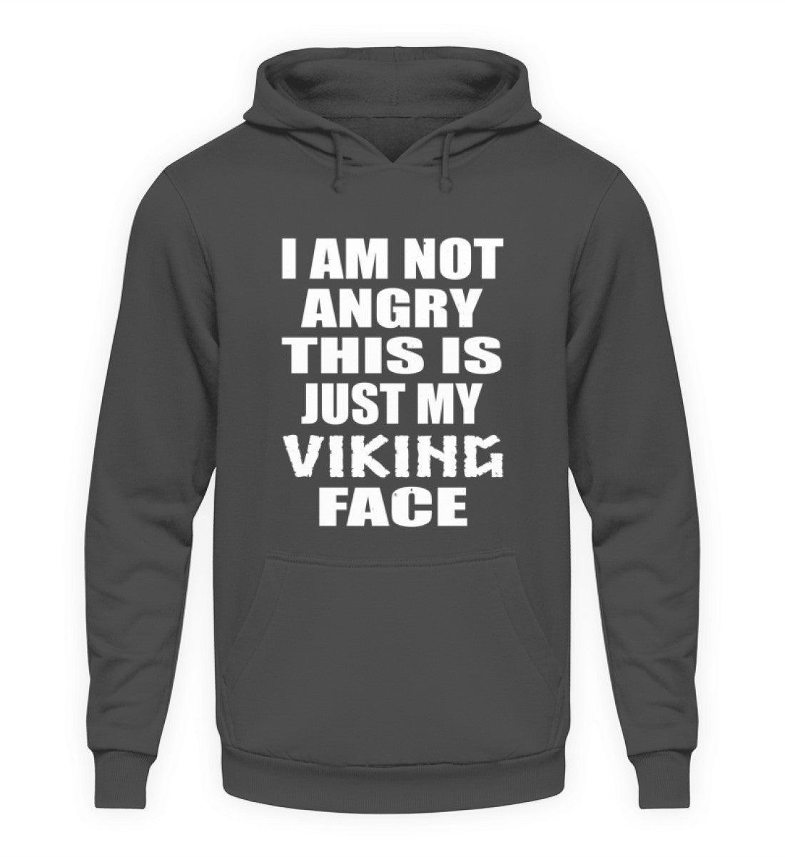 Wikinger Hoodie- 'Nicht wütend, nur mein Wikinger-Gesicht' - Lustiger Statement-Hoodie - Nordic Viking Wear