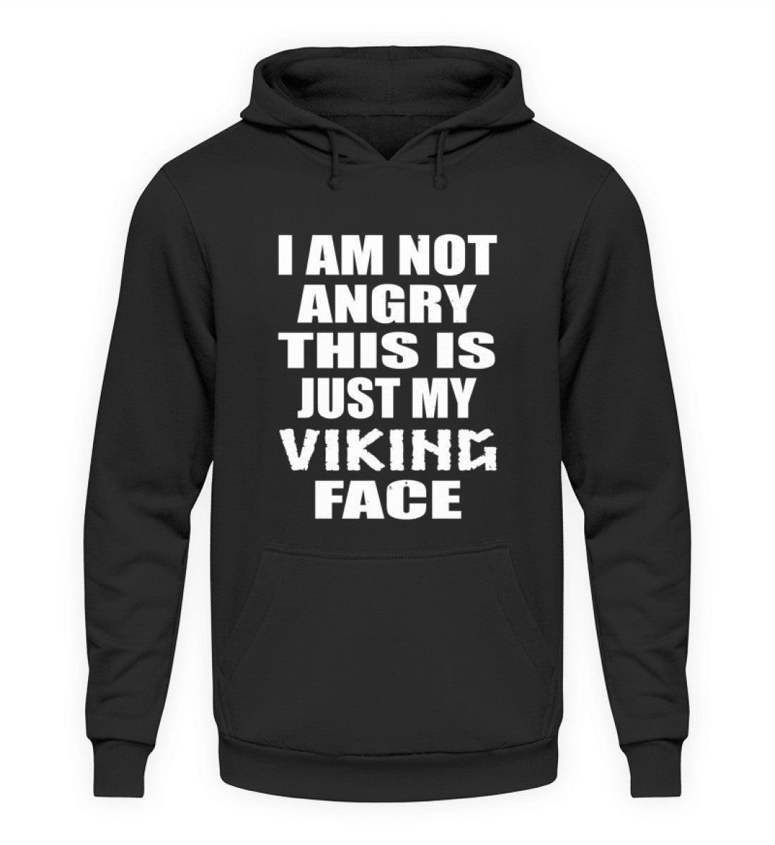 Wikinger Hoodie- 'Nicht wütend, nur mein Wikinger-Gesicht' - Lustiger Statement-Hoodie - Nordic Viking Wear