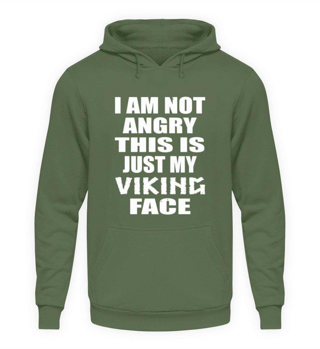 Wikinger Hoodie- 'Nicht wütend, nur mein Wikinger-Gesicht' - Lustiger Statement-Hoodie - Nordic Viking Wear