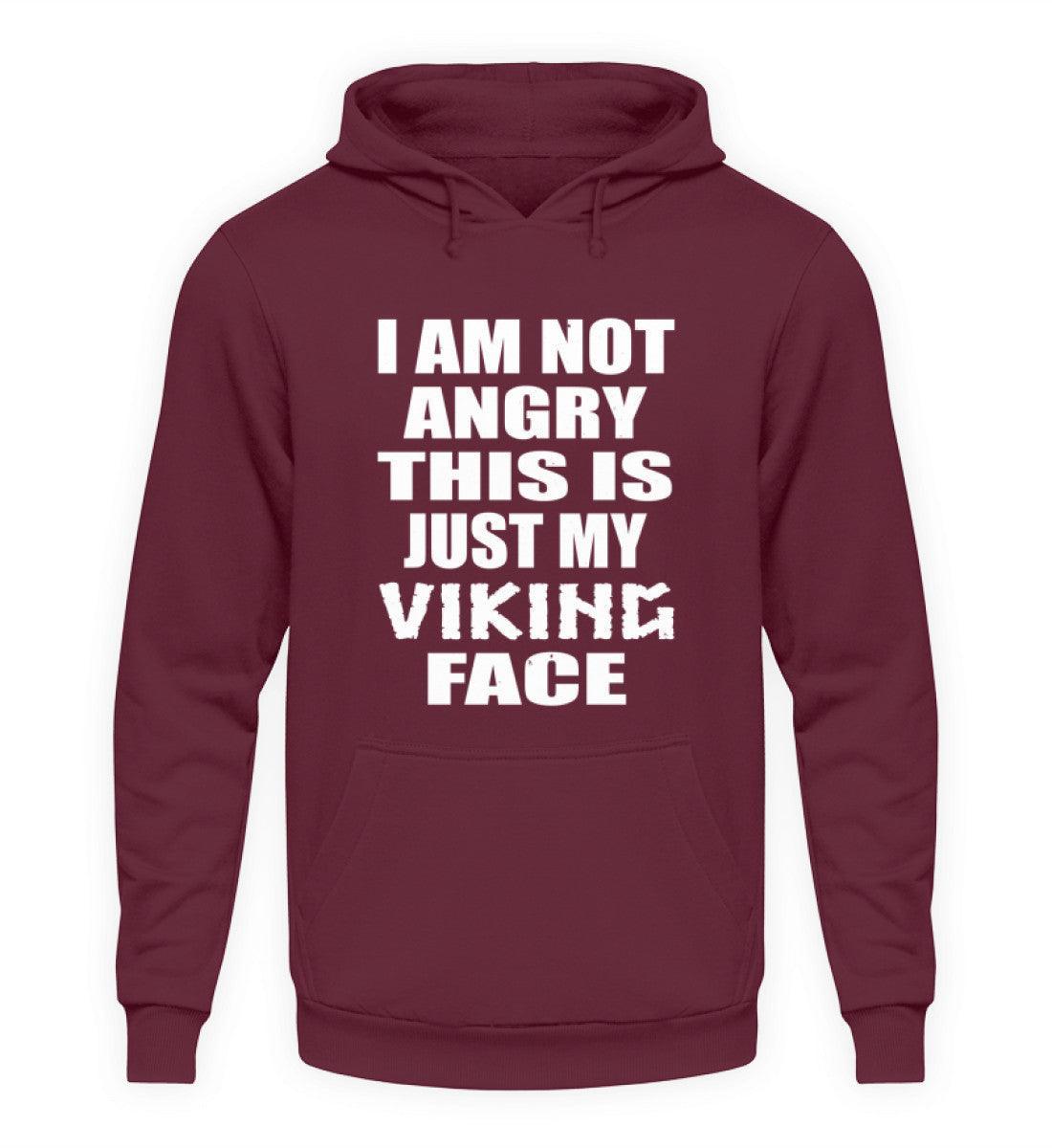 Wikinger Hoodie- 'Nicht wütend, nur mein Wikinger-Gesicht' - Lustiger Statement-Hoodie - Nordic Viking Wear
