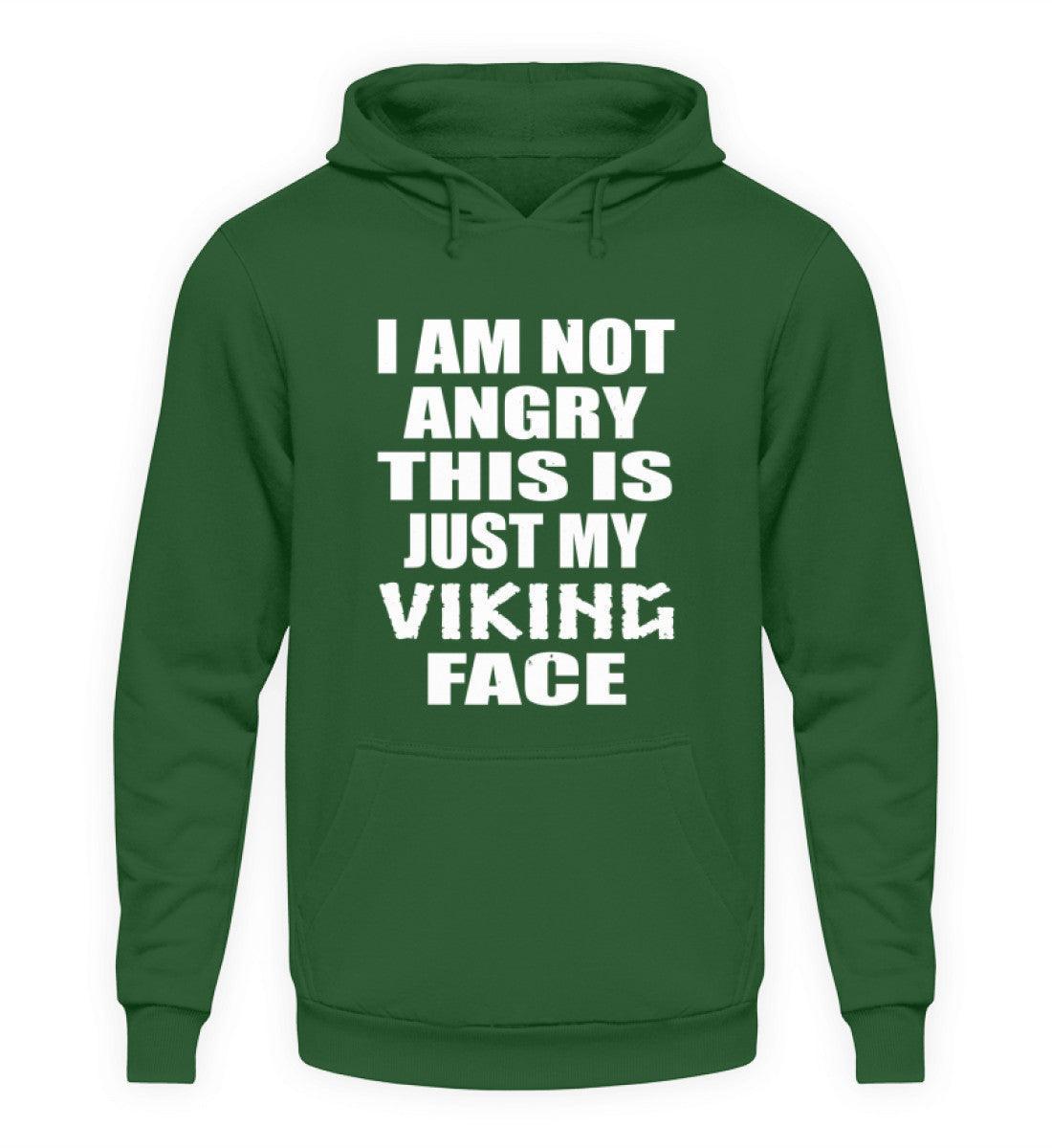 Wikinger Hoodie- 'Nicht wütend, nur mein Wikinger-Gesicht' - Lustiger Statement-Hoodie - Nordic Viking Wear