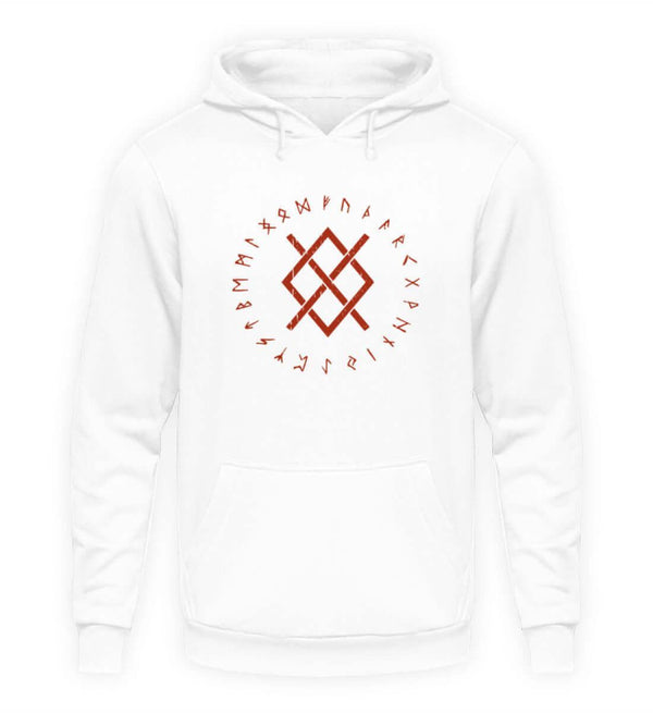 "Odins Gungnir Rune" Wikinger-Hoodie Weiß – Stärke des Allvaters - Nordic Viking Wear