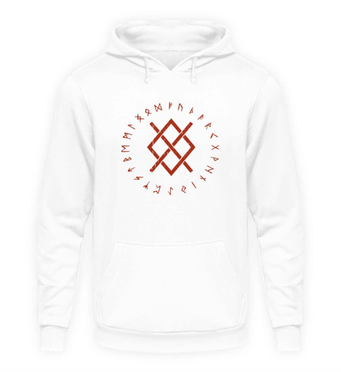 "Odins Gungnir Rune" Wikinger-Hoodie Weiß – Stärke des Allvaters - Nordic Viking Wear