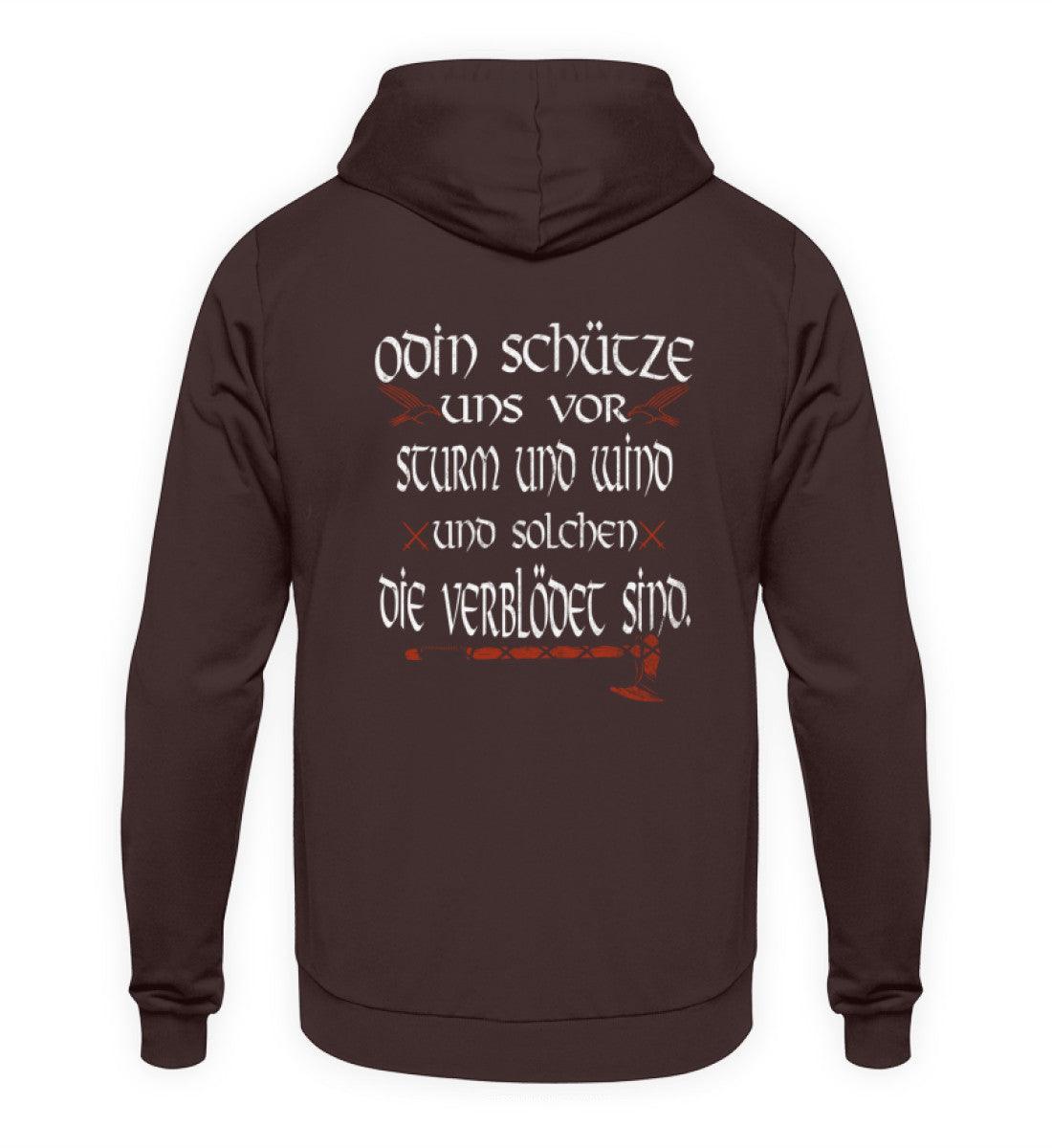 Wikinger Hoodie mit Odin-Spruch – "Odin schütze uns vor Sturm und Wind" – Nordische Geschenkidee - Nordic Viking Wear